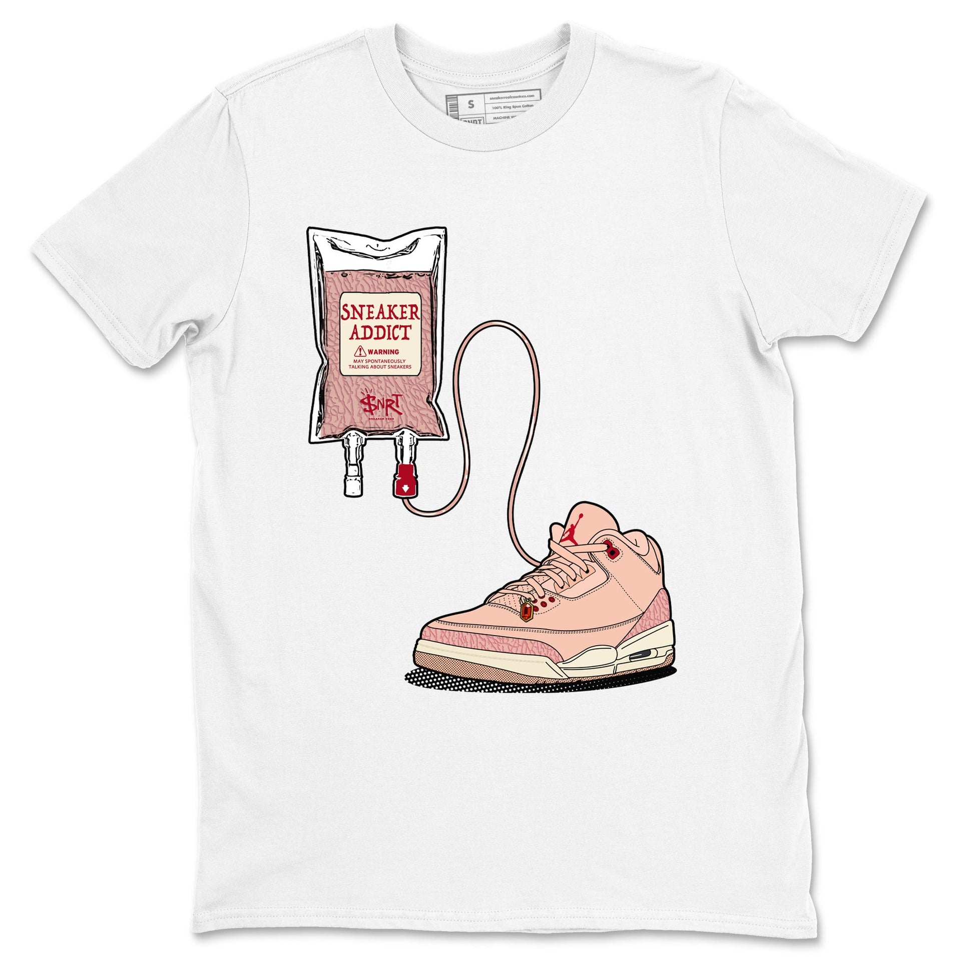 3s Valentines Day tee to match jordans Sneaker Therapy sneaker match tees Air Jordan 3 "Treat Yourself" Washed Coral special Valentine's Day Gift SNRT Sneaker Tees Graphic Tee White 2 shirts