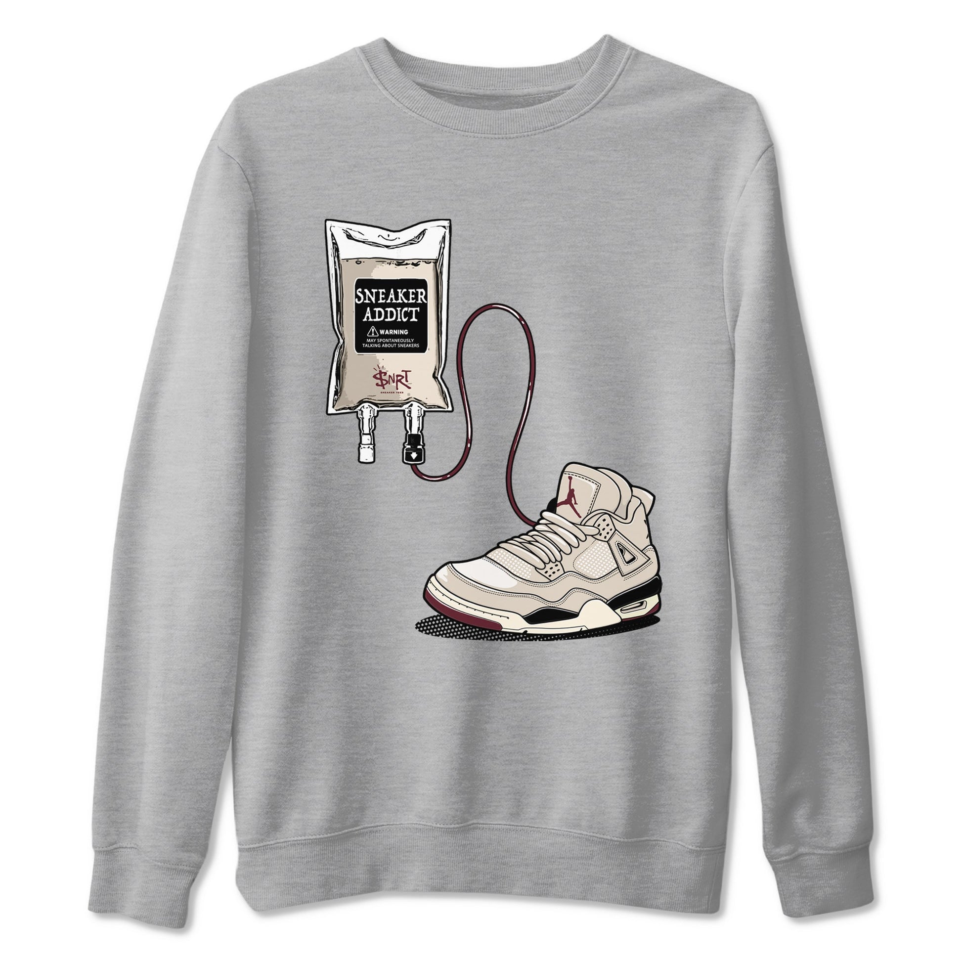 4s A Ma Maniere x Fossil Stone shirts to match jordans Sneaker Therapy sneaker match tees Air Jordan 4 A Ma Maniere x Fossil Stone SNRT Sneaker Release Tees unisex cotton Heather Grey 2 crew neck shirts