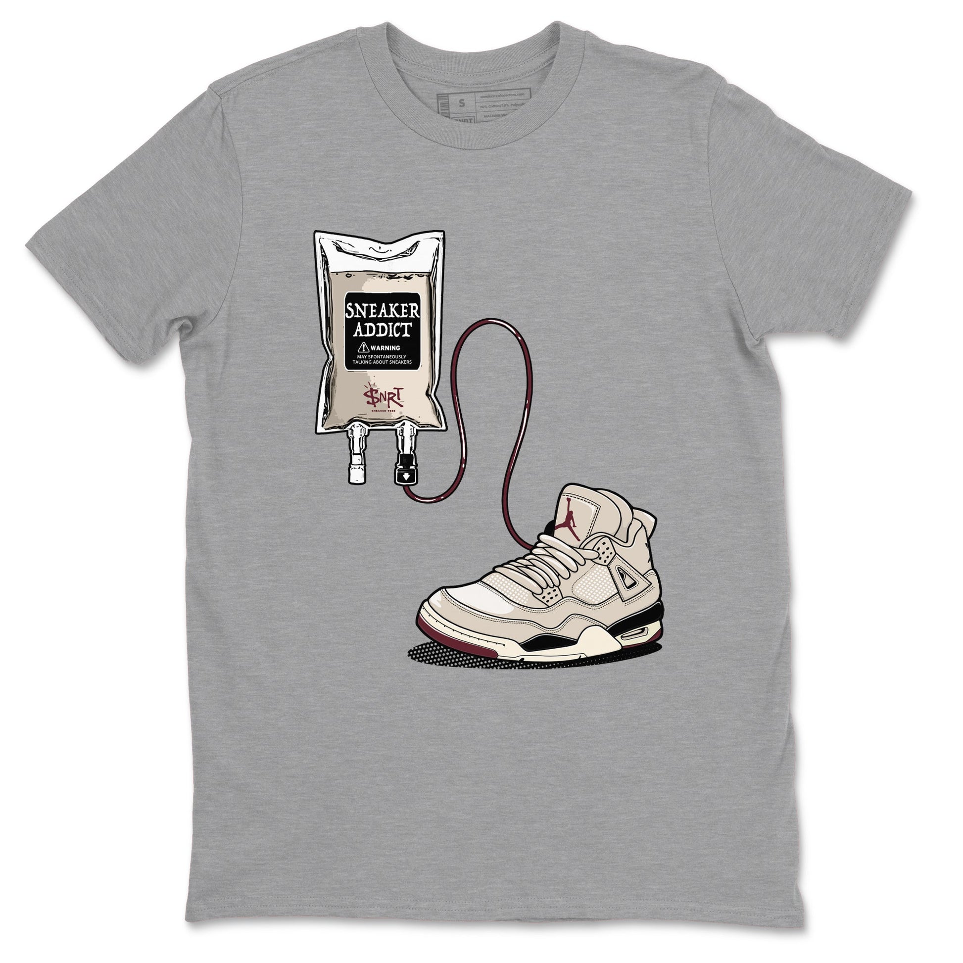 4s A Ma Maniere x Fossil Stone shirts to match jordans Sneaker Therapy sneaker match tees Air Jordan 4 A Ma Maniere x Fossil Stone SNRT Sneaker Release Tees unisex cotton Heather Grey 2 crew neck shirts