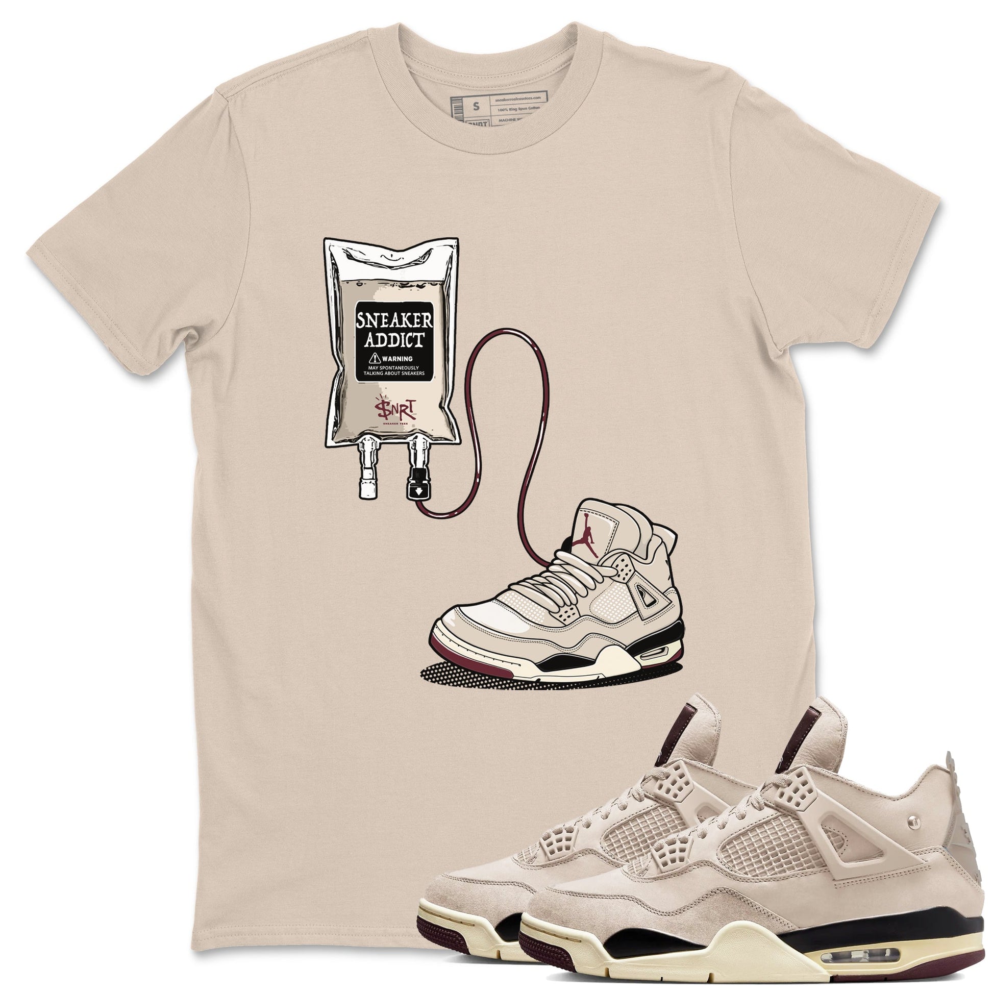 4s A Ma Maniere x Fossil Stone shirts to match jordans Sneaker Therapy sneaker match tees Air Jordan 4 A Ma Maniere x Fossil Stone SNRT Sneaker Release Tees unisex cotton Sand 1 crew neck shirts