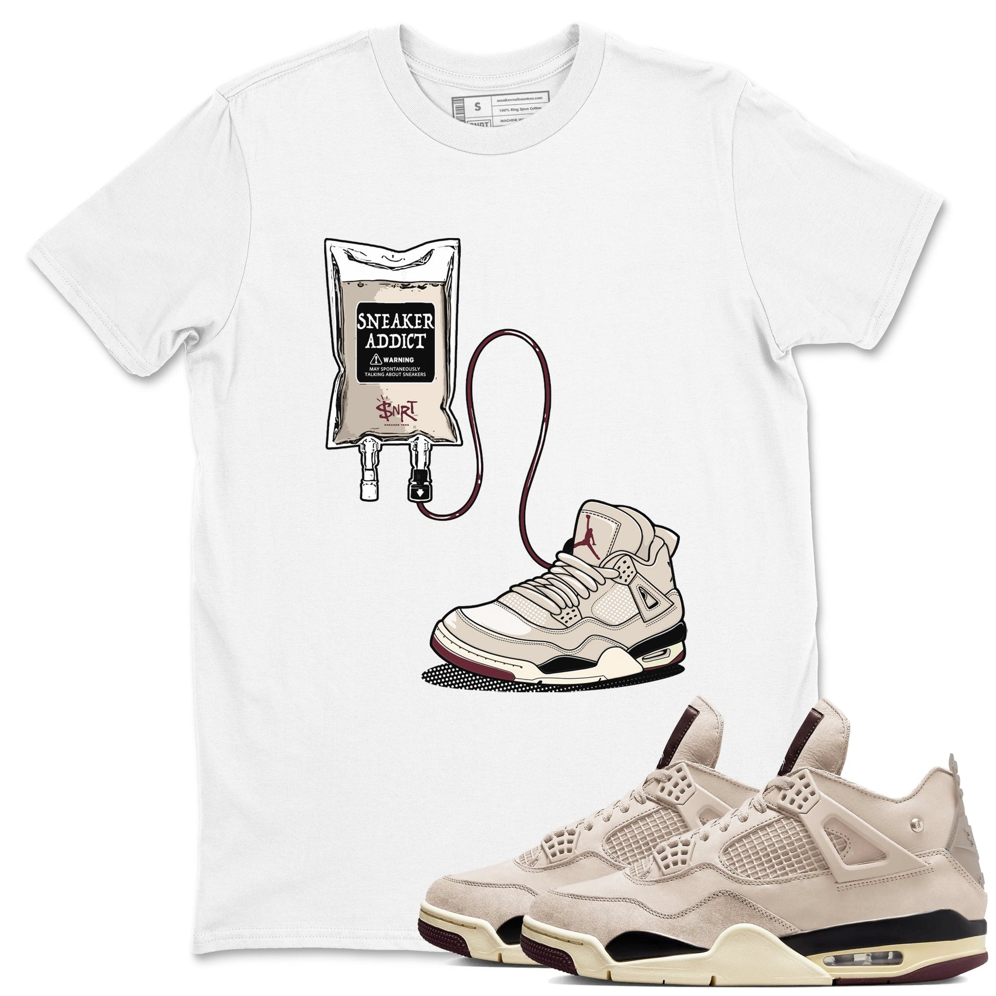 4s A Ma Maniere x Fossil Stone shirts to match jordans Sneaker Therapy sneaker match tees Air Jordan 4 A Ma Maniere x Fossil Stone SNRT Sneaker Release Tees unisex cotton White 1 crew neck shirts