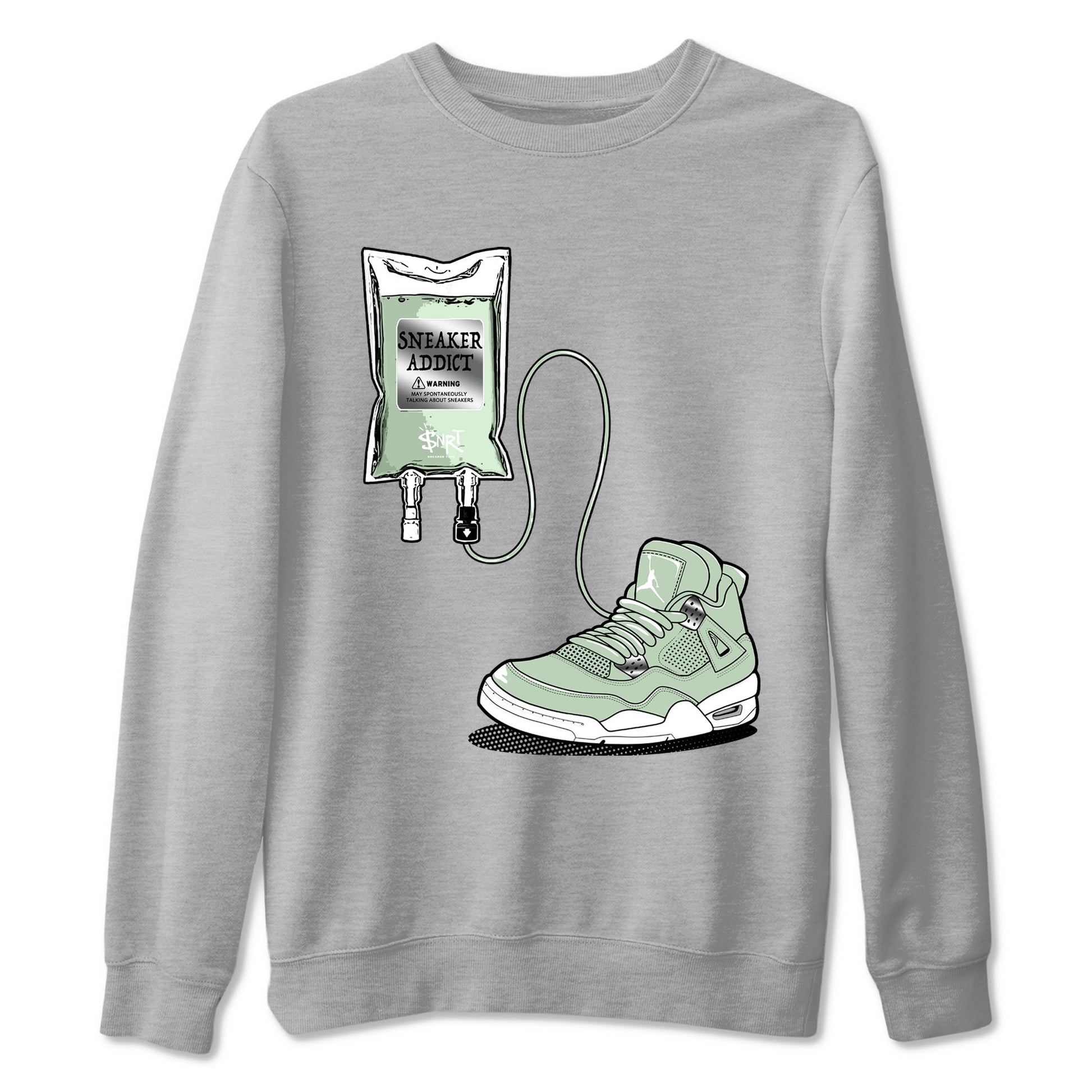 4s seafoam shirts to match jordans Sneaker Therapy sneaker match tees Air Jordan 4 Abundance match shoes to clothes SNRT Sneaker Tees unisex cotton Heather Grey 2 shirts