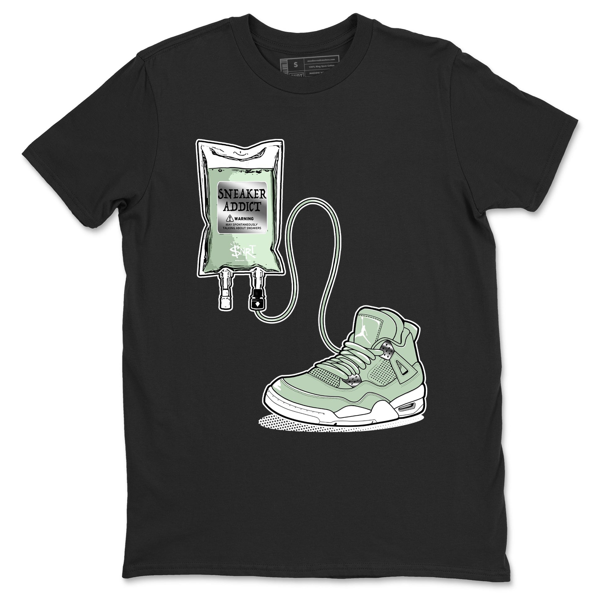 4s seafoam shirts to match jordans Sneaker Therapy sneaker match tees Air Jordan 4 Abundance match shoes to clothes SNRT Sneaker Tees unisex cotton Black 2 shirts