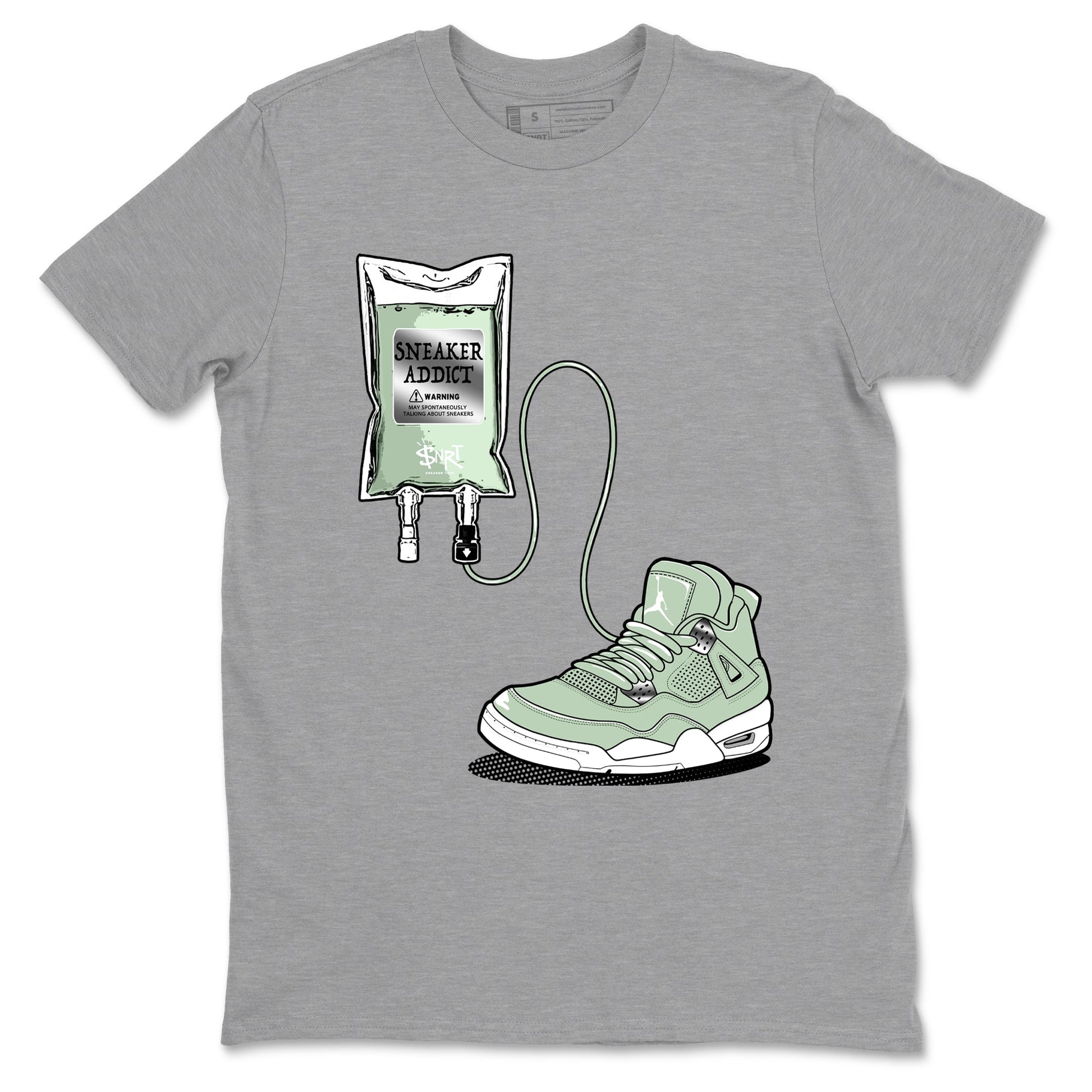 4s seafoam shirts to match jordans Sneaker Therapy sneaker match tees Air Jordan 4 Abundance match shoes to clothes SNRT Sneaker Tees unisex cotton Heather Grey 2 shirts