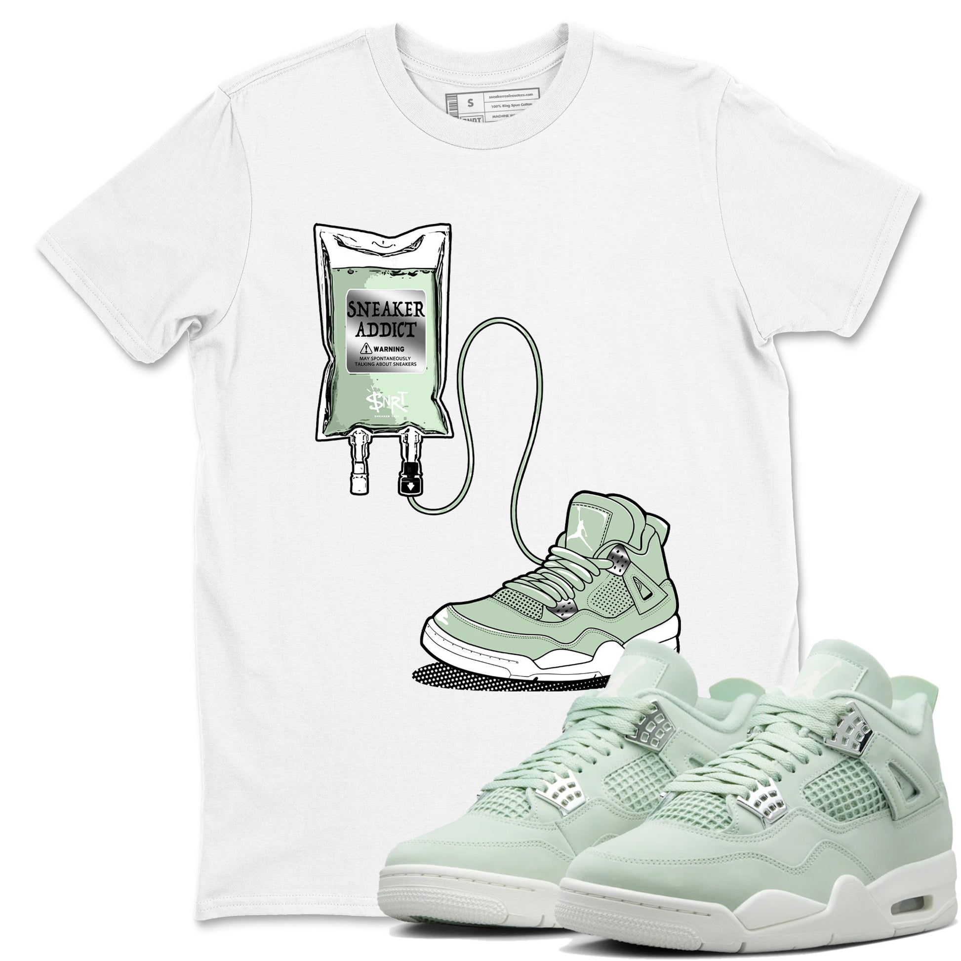 4s seafoam shirts to match jordans Sneaker Therapy sneaker match tees Air Jordan 4 Abundance match shoes to clothes SNRT Sneaker Tees unisex cotton White 1 shirts