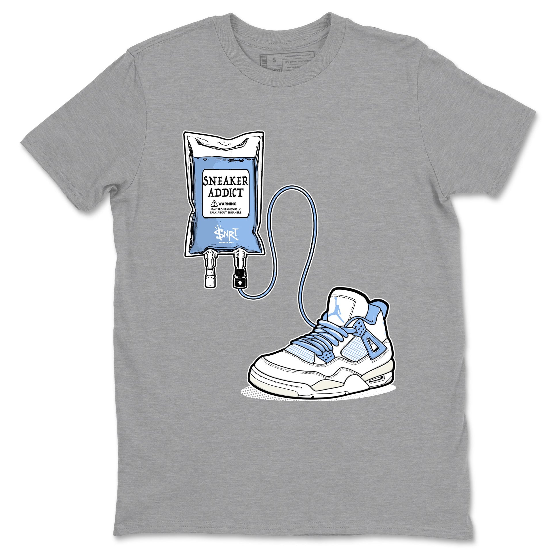 Sneaker Therapy sneaker match t-shirt styled to complete your fit with the Air Jordan 4 Aluminum sneakers, shown in Heather Grey 2.