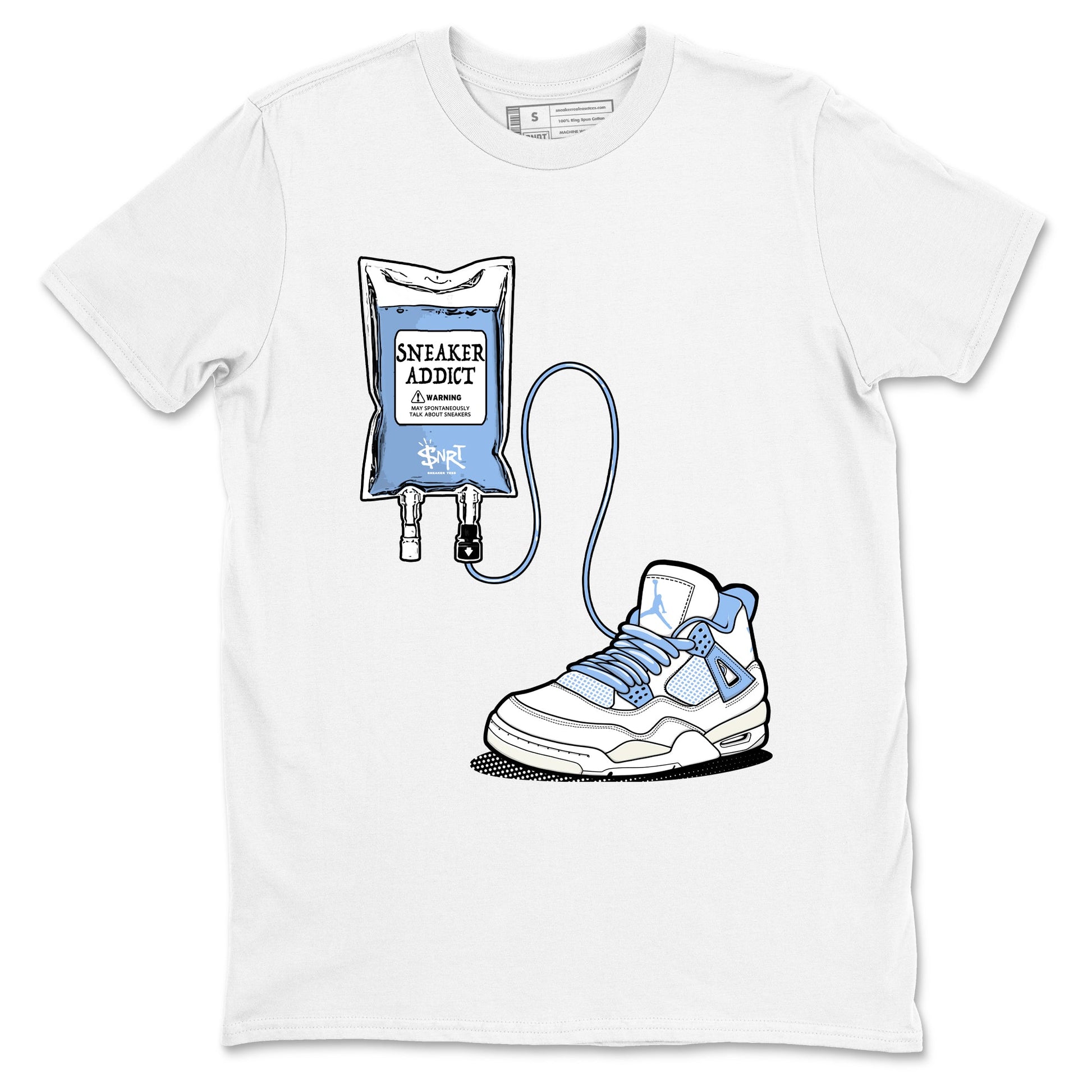 Sneaker Therapy sneaker match t-shirt styled to complete your fit with the Air Jordan 4 Aluminum sneakers, shown in White 2.