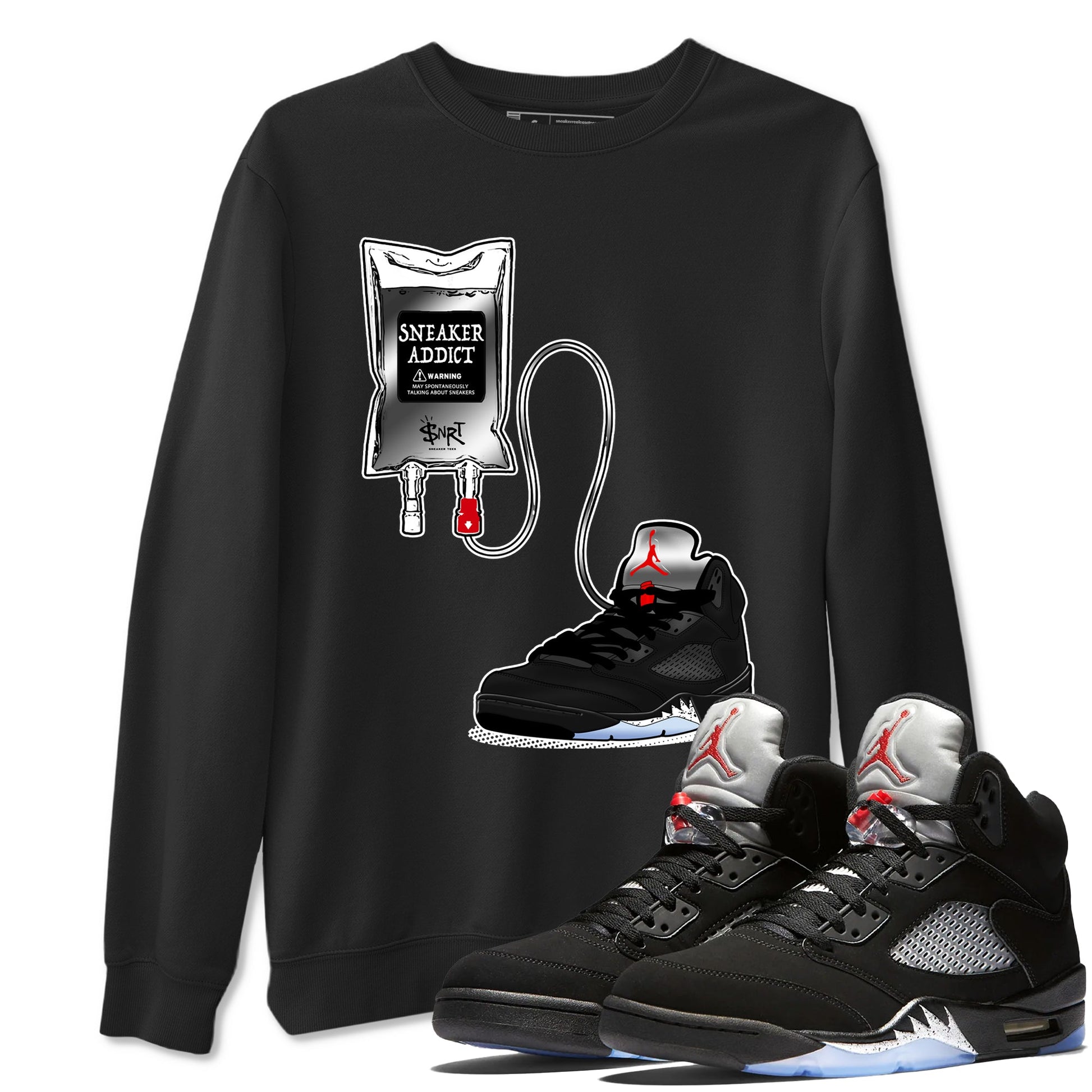 5s Black Metallic Reimagined shirts to match jordans Sneaker Therapy best t shirts to wear with jordans AJ5 Retro OG Reimagined match shoes to clothes SNRT Sneaker Tees unisex cotton Black 1 shirts