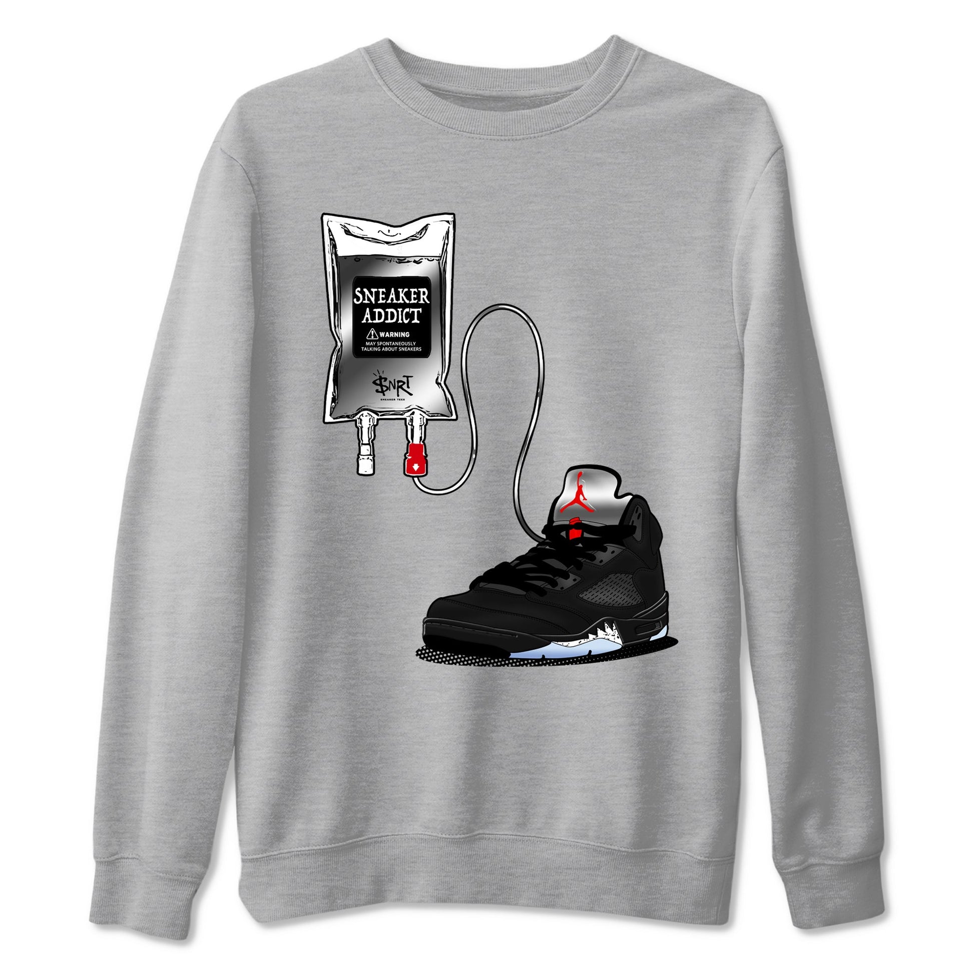 5s Black Metallic Reimagined shirts to match jordans Sneaker Therapy best t shirts to wear with jordans AJ5 Retro OG Reimagined match shoes to clothes SNRT Sneaker Tees unisex cotton Heather Grey 2 shirts