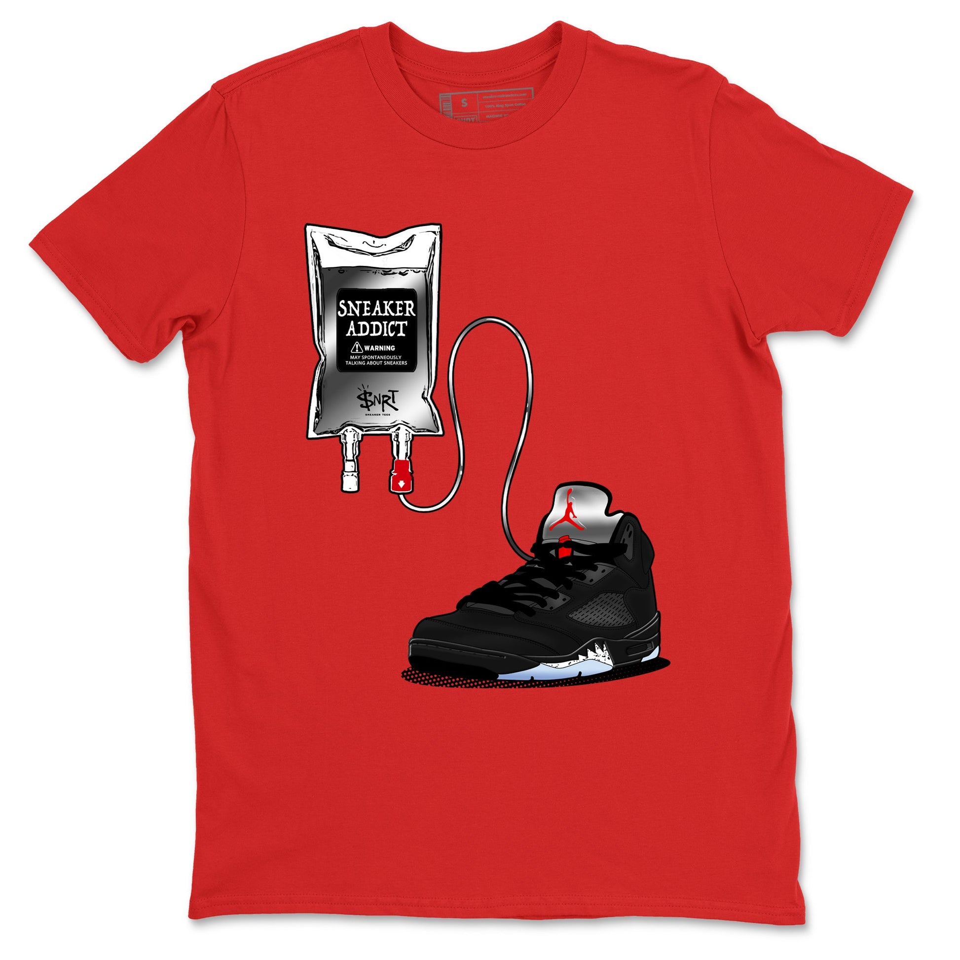 5s Black Metallic Reimagined shirts to match jordans Sneaker Therapy best t shirts to wear with jordans AJ5 Retro OG Reimagined match shoes to clothes SNRT Sneaker Tees unisex cotton Red 2 shirts