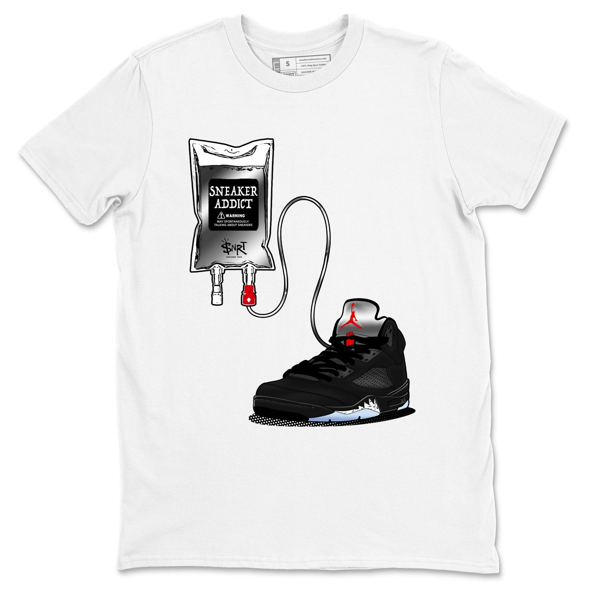 5s Black Metallic Reimagined shirts to match jordans Sneaker Therapy best t shirts to wear with jordans AJ5 Retro OG Reimagined match shoes to clothes SNRT Sneaker Tees unisex cotton White 2 shirts