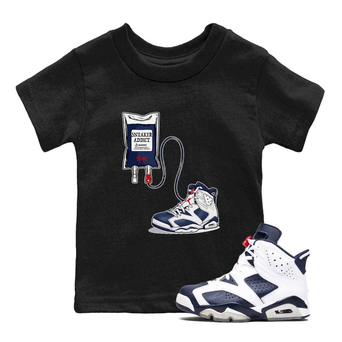6s White And Midnight Navy shirts to match jordans Sneaker Therapy sneaker match tees Air Jordan 6 White And Midnight Navy SNRT Sneaker Release Tees Youth Baby Black 1 crew neck shirts