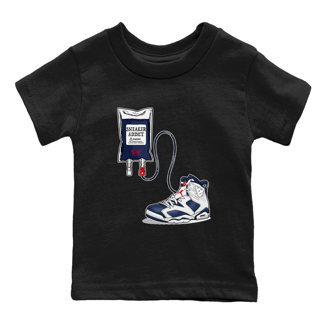 6s White And Midnight Navy shirts to match jordans Sneaker Therapy sneaker match tees Air Jordan 6 White And Midnight Navy SNRT Sneaker Release Tees Youth Baby Black 2 crew neck shirts