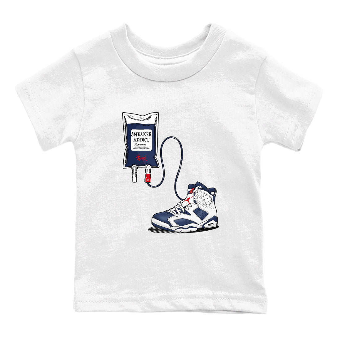 6s White And Midnight Navy shirts to match jordans Sneaker Therapy sneaker match tees Air Jordan 6 White And Midnight Navy SNRT Sneaker Release Tees Youth Baby White 2 crew neck shirts
