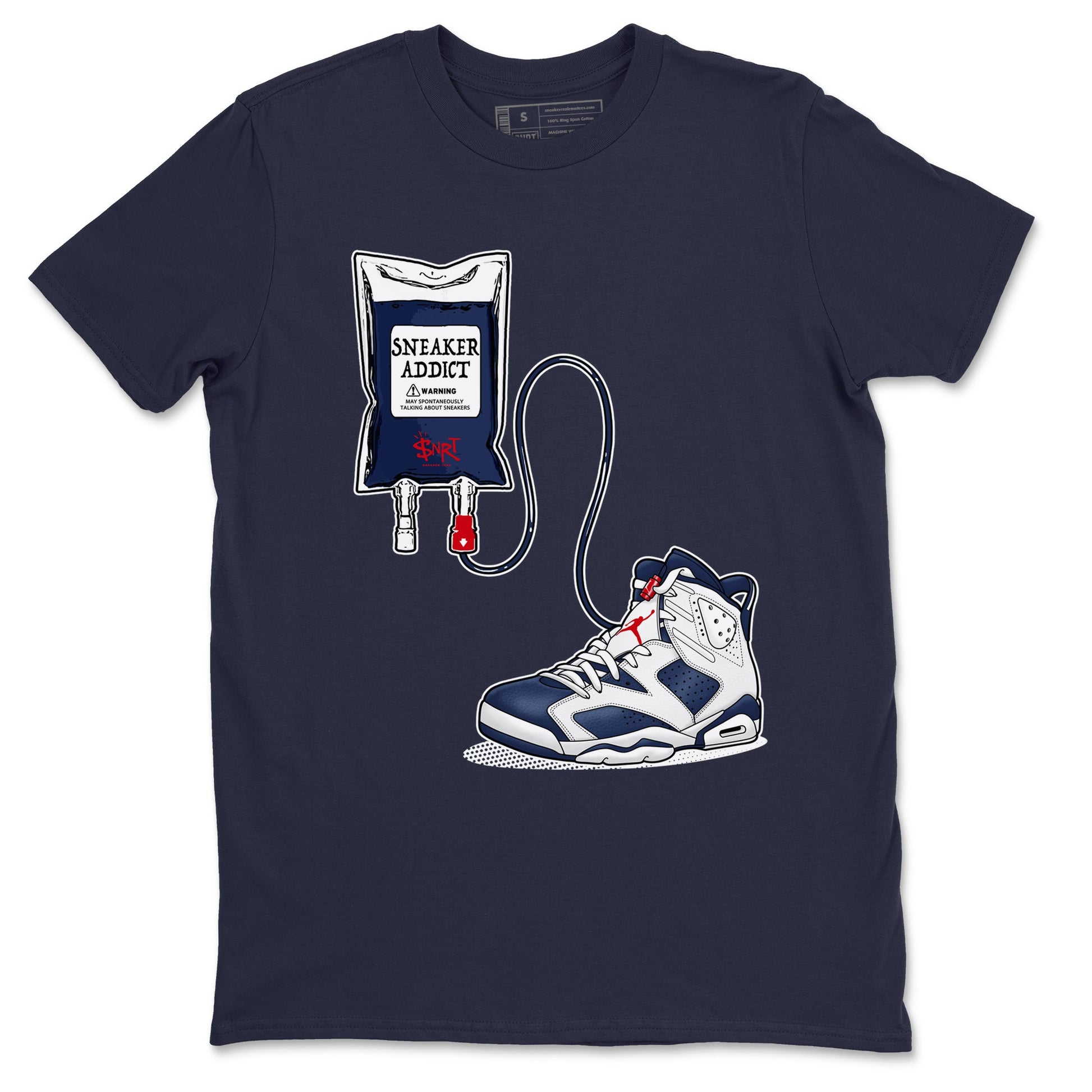6s White And Midnight Navy shirts to match jordans Sneaker Therapy sneaker match tees Air Jordan 6 White And Midnight Navy SNRT Sneaker Release Tees unisex cotton Navy 2 crew neck shirts