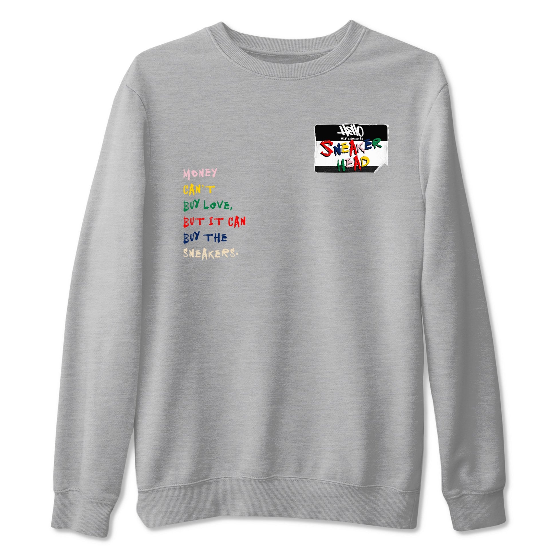AF 3 Nigo shirtsto match jordans Sneakerhead Badge sneaker match tees Air Force 3 Low x Nigo Blue Void and Tour Yellow match shoes to clothes SNRT Sneaker Tees unisex cotton Heather Grey 2 shirts