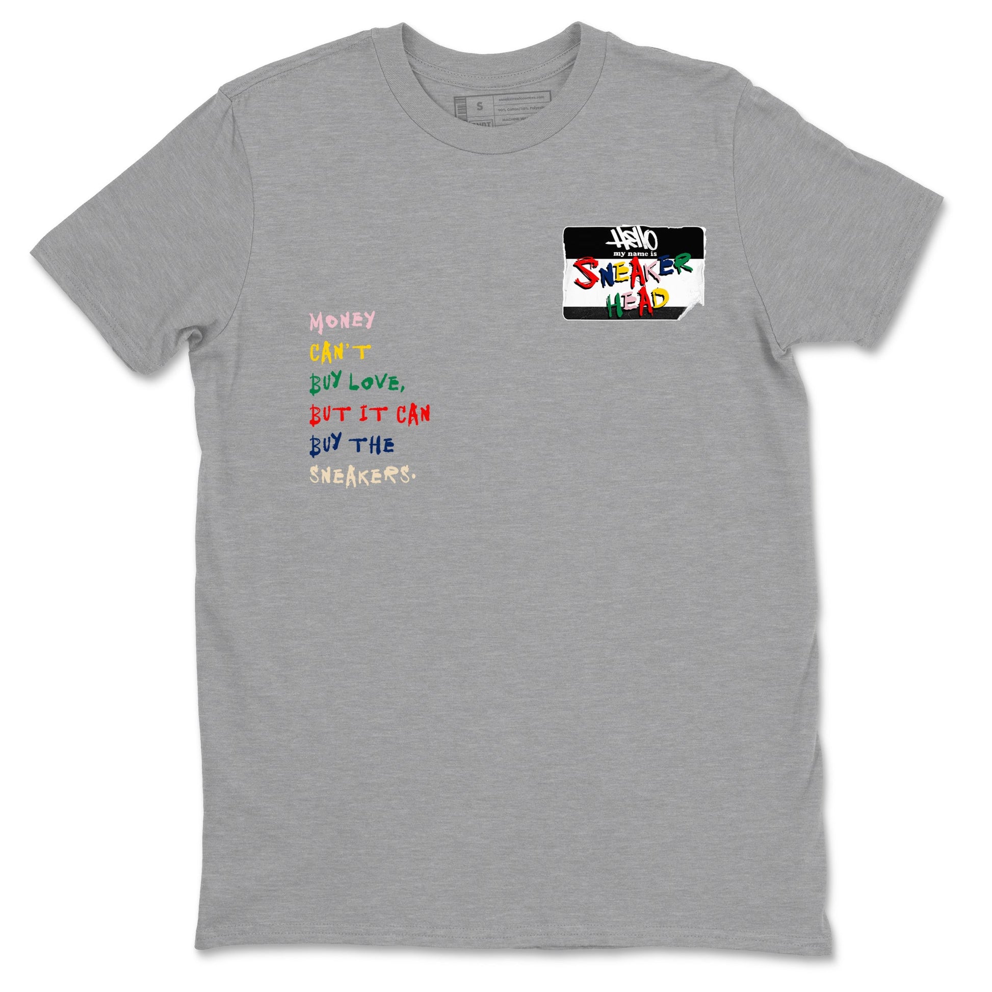 AF 3 Nigo shirtsto match jordans Sneakerhead Badge sneaker match tees Air Force 3 Low x Nigo Blue Void and Tour Yellow match shoes to clothes SNRT Sneaker Tees unisex cotton Heather Grey 2 shirts