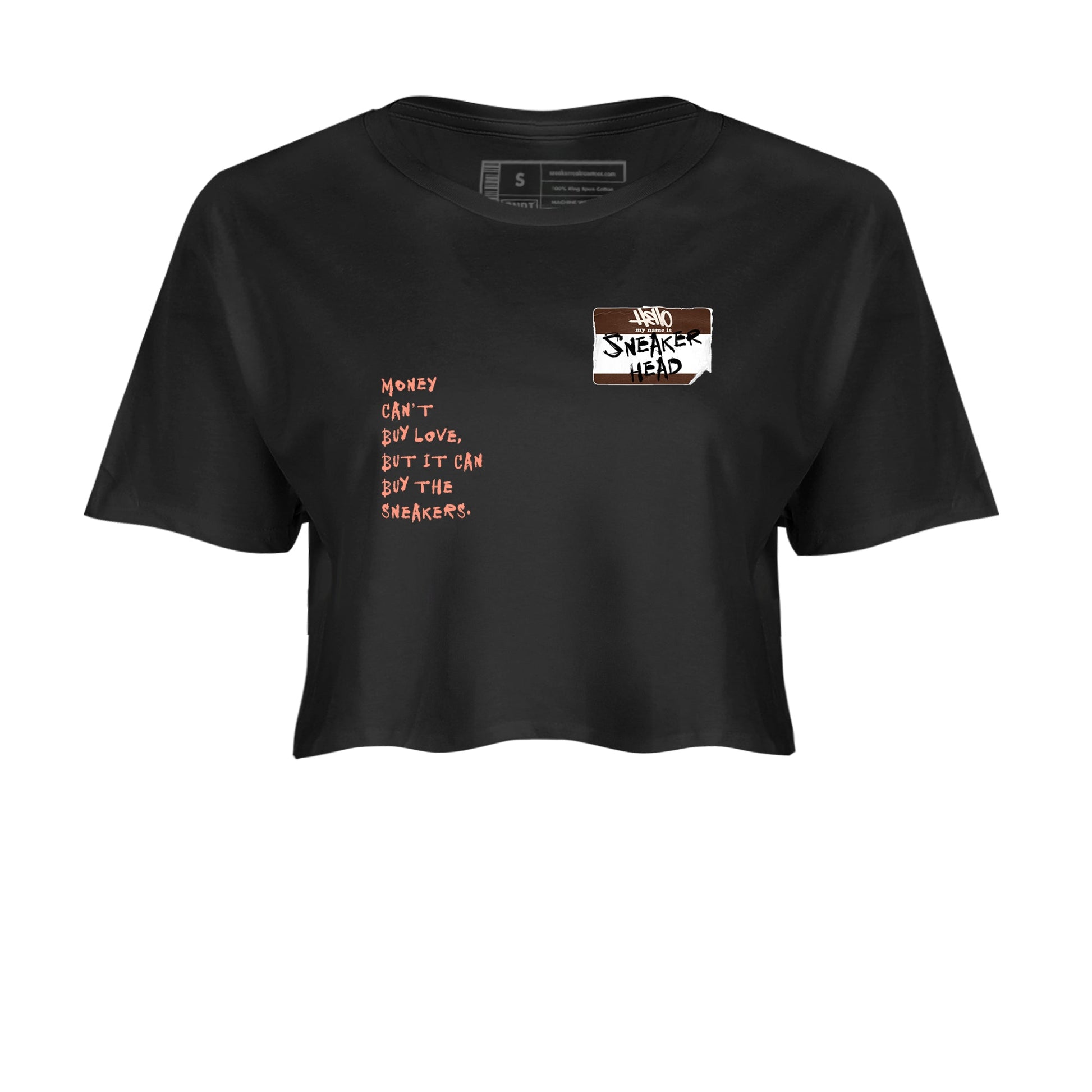 Sneaker match tees – Sneaker Tees To Match Air Jordan 1 Baroque Brown Shoes – Sneakerhead Badge Crop T-Shirt Black 2