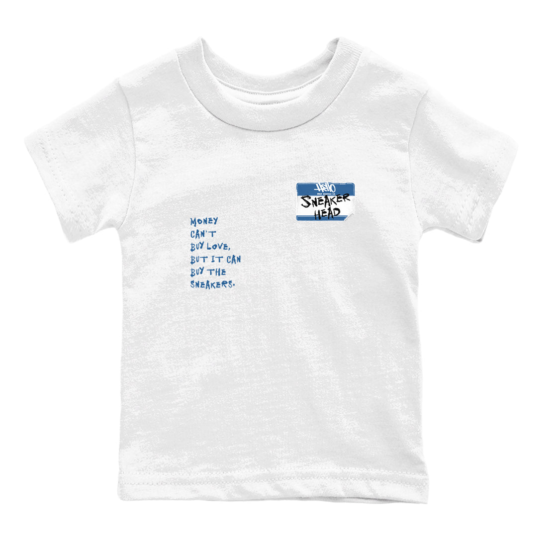 11s Diffused Blue shirts to match jordans Sneakerhead Badge sneaker match tees Air Jordan 11 Diffused Blue SNRT Sneaker Tees streetwear brand Baby and Youth White 2 cotton tee