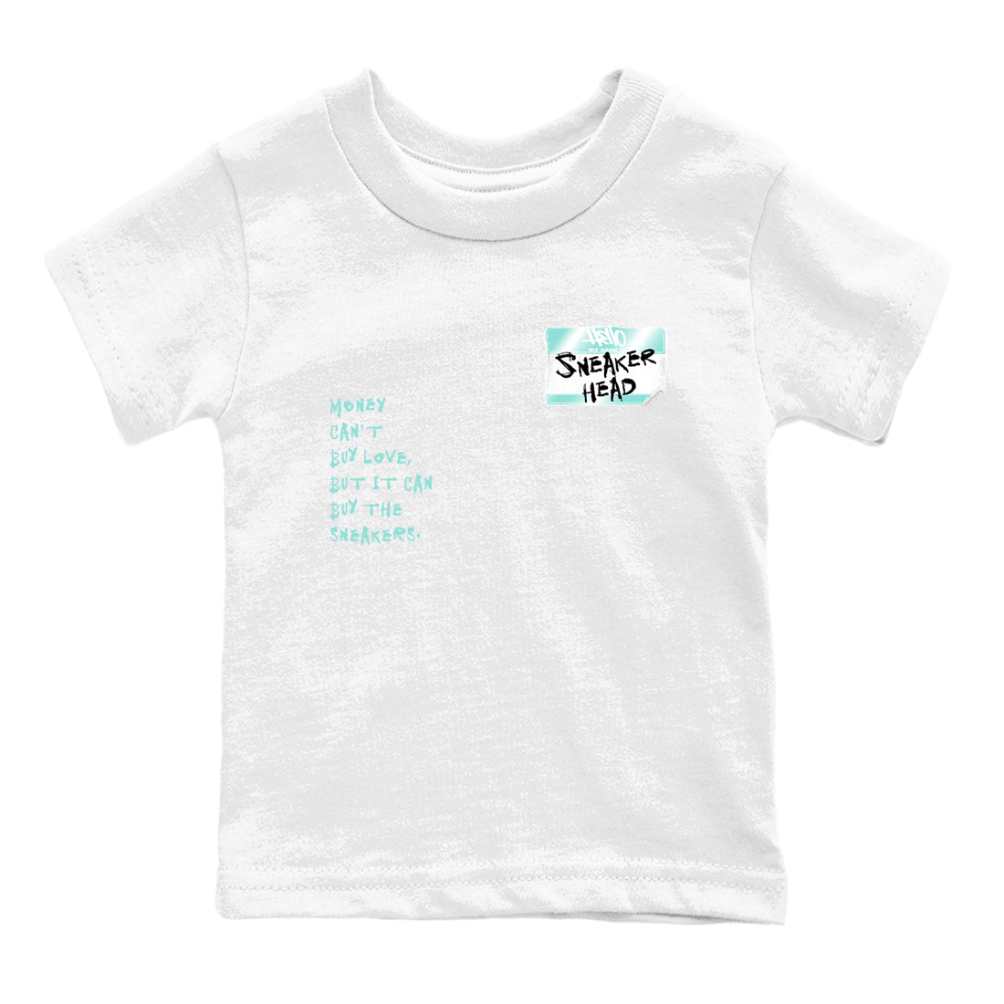 Sneakerhead Badge baby and kids t-shirt crafted for little sneakerheads to shine with the Air Jordan 11 Igloo sneakers, displayed in White 2.