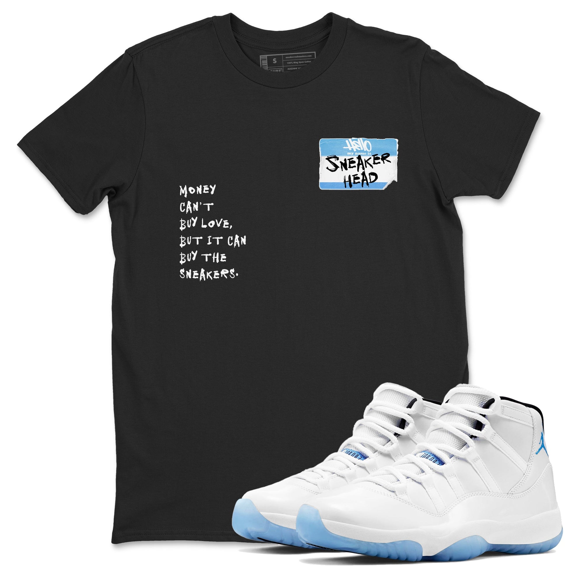 11 Legend Blue Shirts To Match Jordans Sneakerhead Badge Sneaker Shirts Air Jordan 11 Legend Blue SNRT Sneaker Release Tees Unisex Cotton Crew Neck Black 1 crew neck shirts