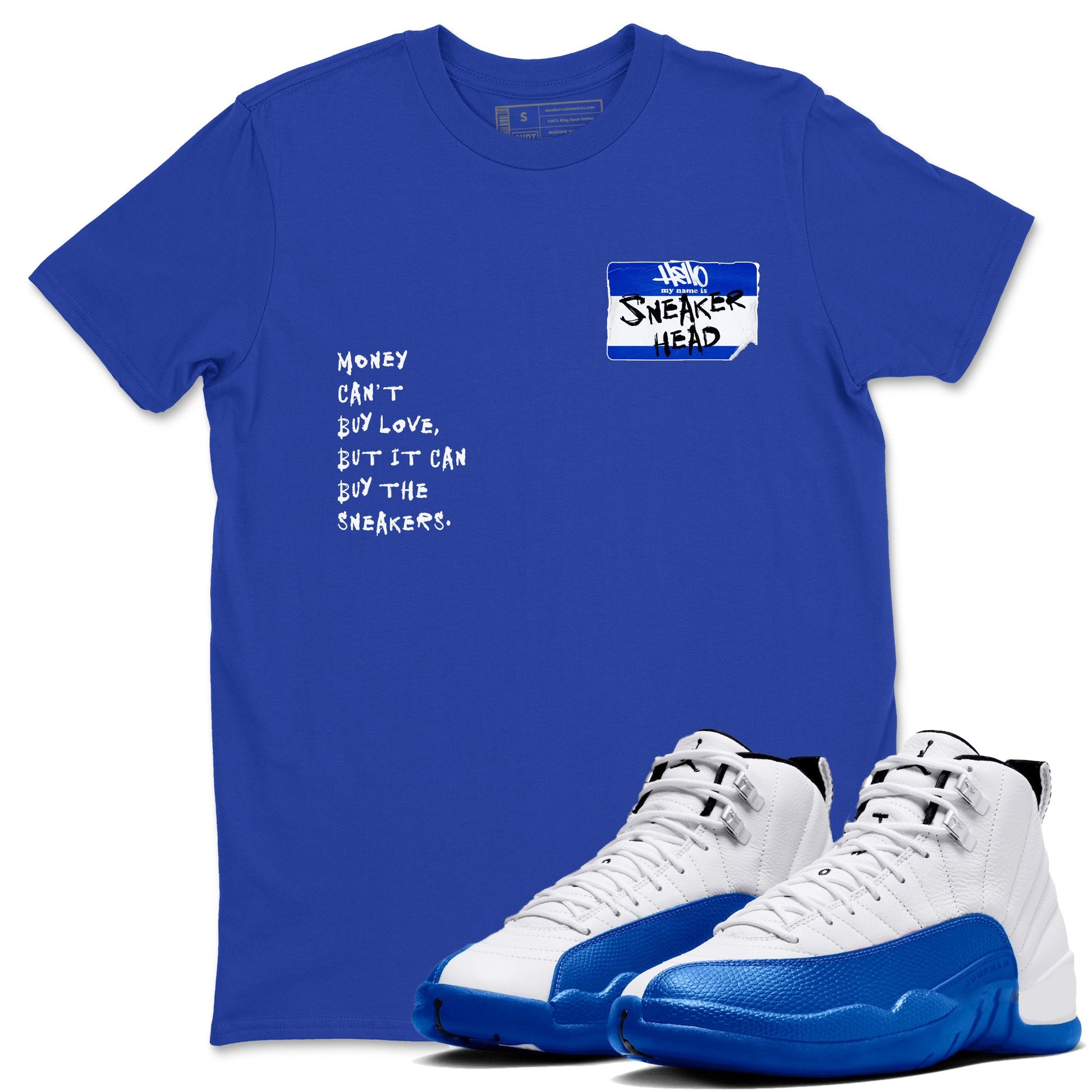 12 Blueberry shirts to match jordans Sneakerhead Badge sneaker match tees Air Jordan 12 Blueberry SNRT Sneaker Release Tees unisex cotton Royal Blue 1 crew neck shirts