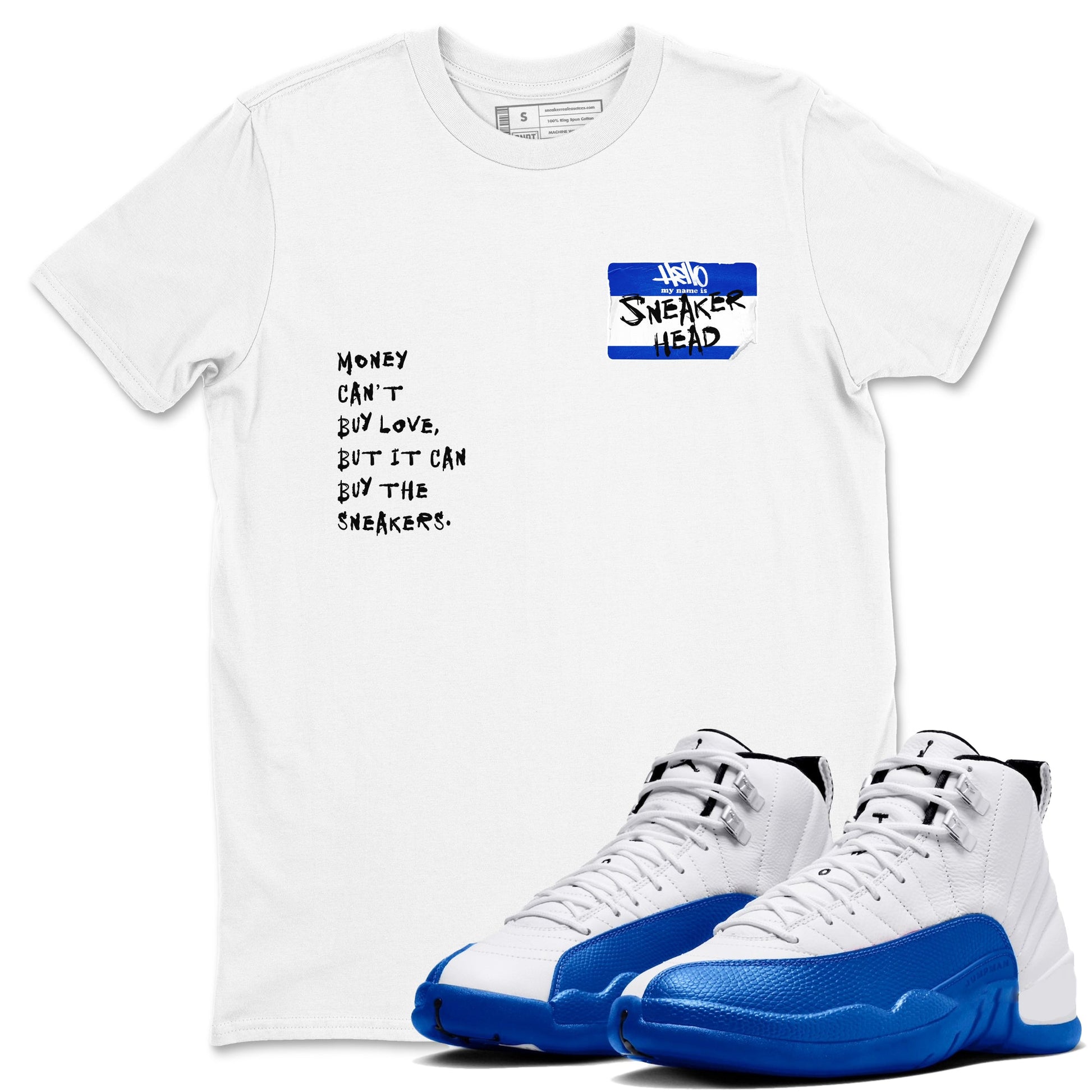12 Blueberry shirts to match jordans Sneakerhead Badge sneaker match tees Air Jordan 12 Blueberry SNRT Sneaker Release Tees unisex cotton White 1 crew neck shirts