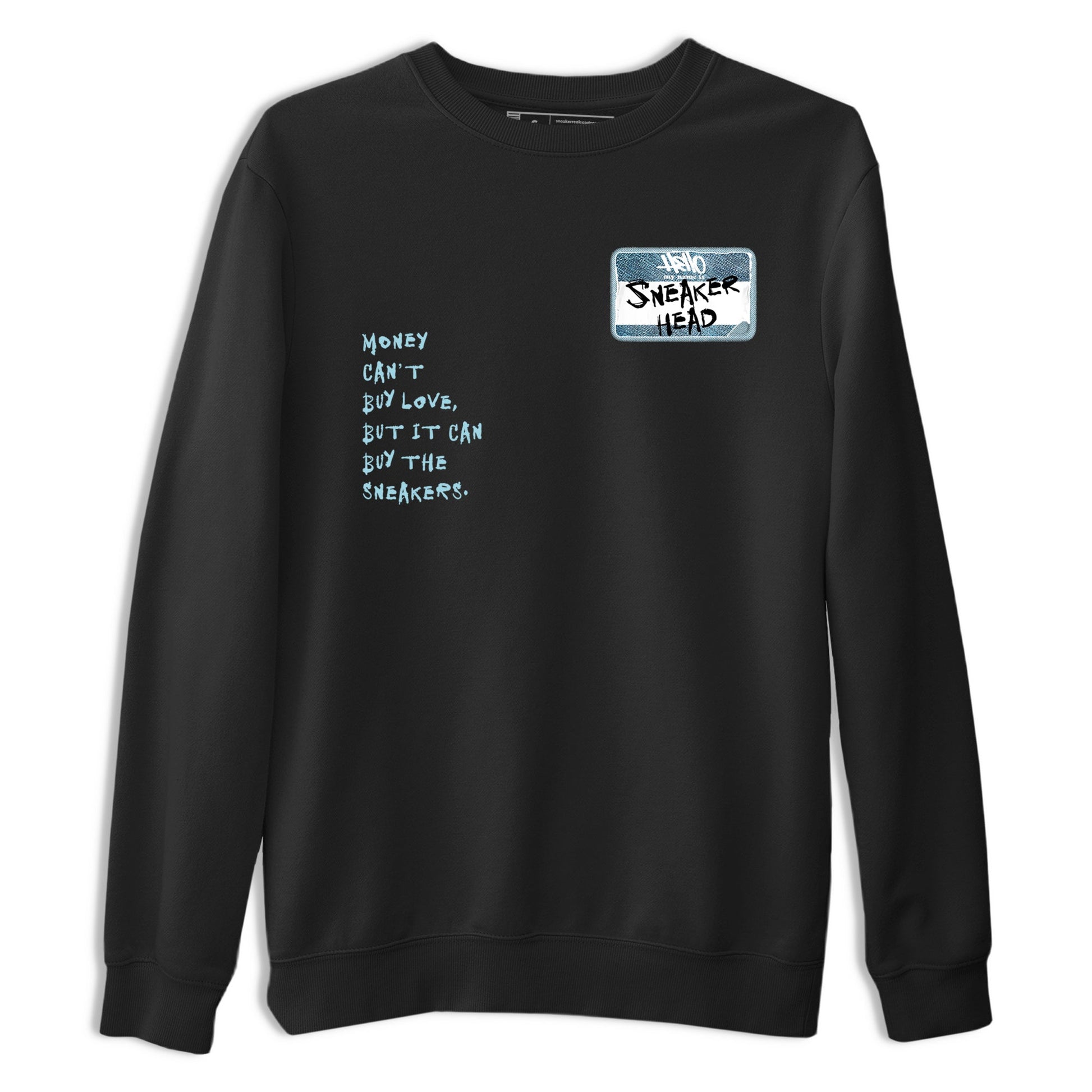 Sneaker match tees – Sneaker Tees To Match 4s Worn Blue Air Jordan 4 Denim Shoes – Sneakerhead Badge Tee Black 2