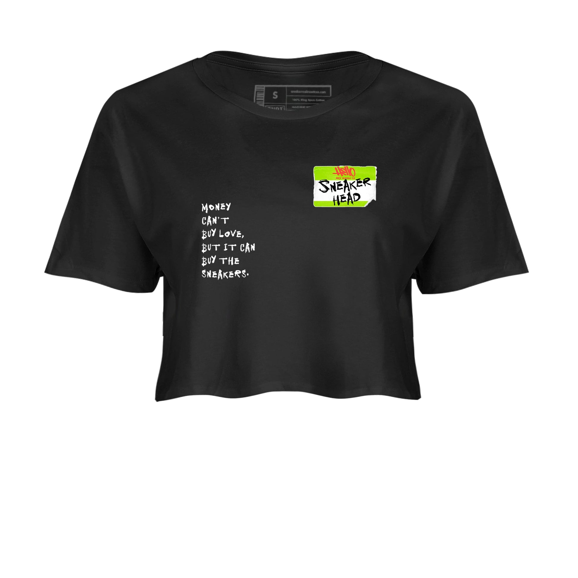 Sneaker Threads – Sneaker Tees To Match Air Max 90 Spruce Aura and Ghost Green – Sneakerhead Badge Crop Tee Black 2. Perfect for Jordan releases 2025 colorways.