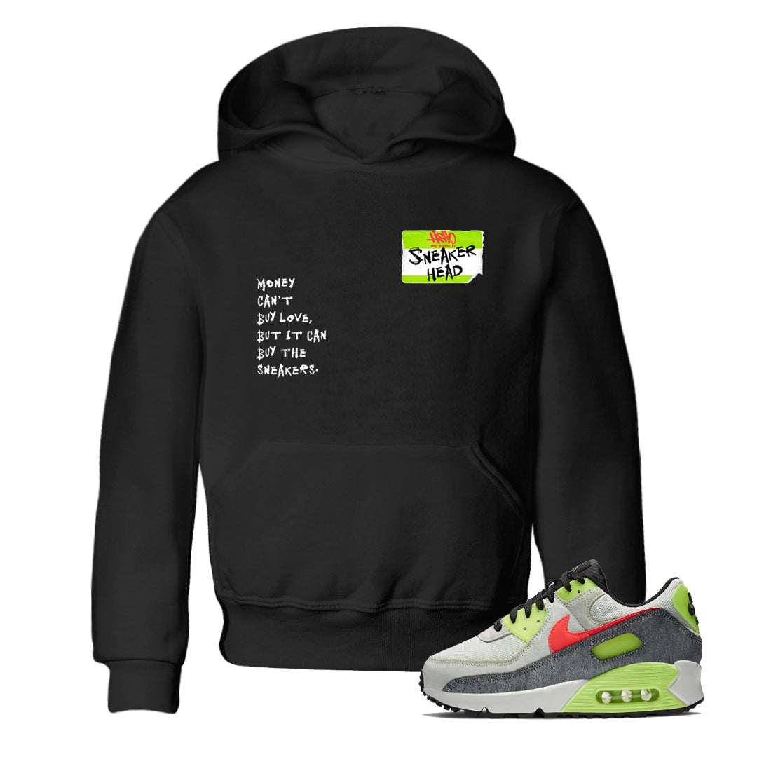 Sneaker Threads – Sneaker Tees To Match Air Max 90 Spruce Aura and Ghost Green – Sneakerhead Badge Youth Graphic Tee Black 1. Perfect for Jordan releases 2025 colorways.