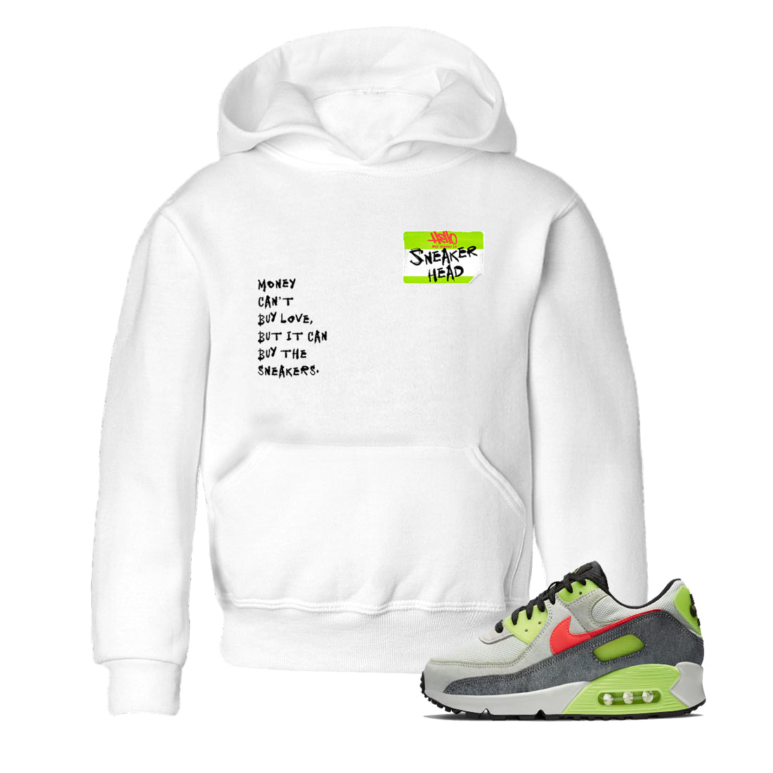 Sneaker Threads – Sneaker Tees To Match Air Max 90 Spruce Aura and Ghost Green – Sneakerhead Badge Youth Graphic Tee White 1. Perfect for Jordan releases 2025 colorways.