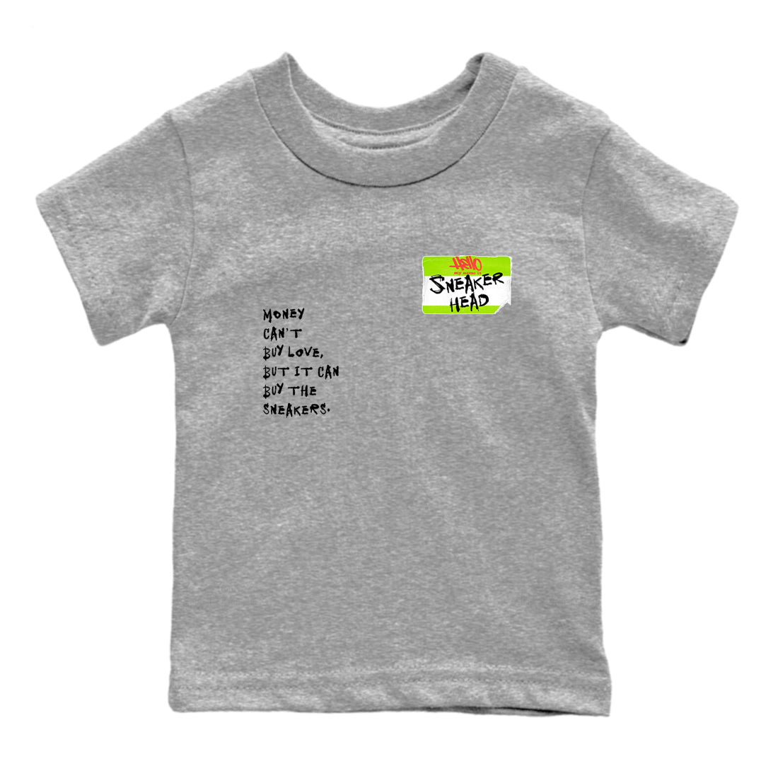 Sneaker Threads – Sneaker Tees To Match Air Max 90 Spruce Aura and Ghost Green – Sneakerhead Badge Youth Graphic Tee Heather Grey 2. Perfect for Jordan releases 2025 colorways.