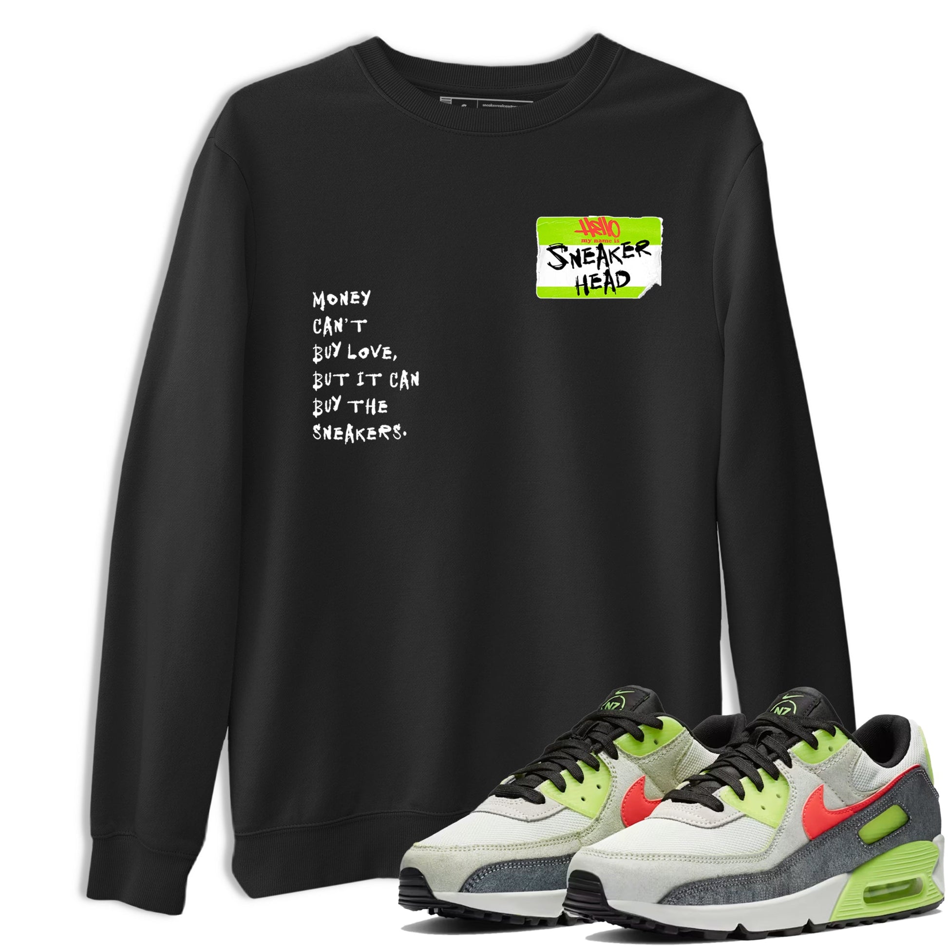 Sneaker Threads – Sneaker Tees To Match Air Max 90 Spruce Aura and Ghost Green – Sneakerhead Badge Graphic Tee Black 1. Perfect for Jordan releases 2025 colorways.