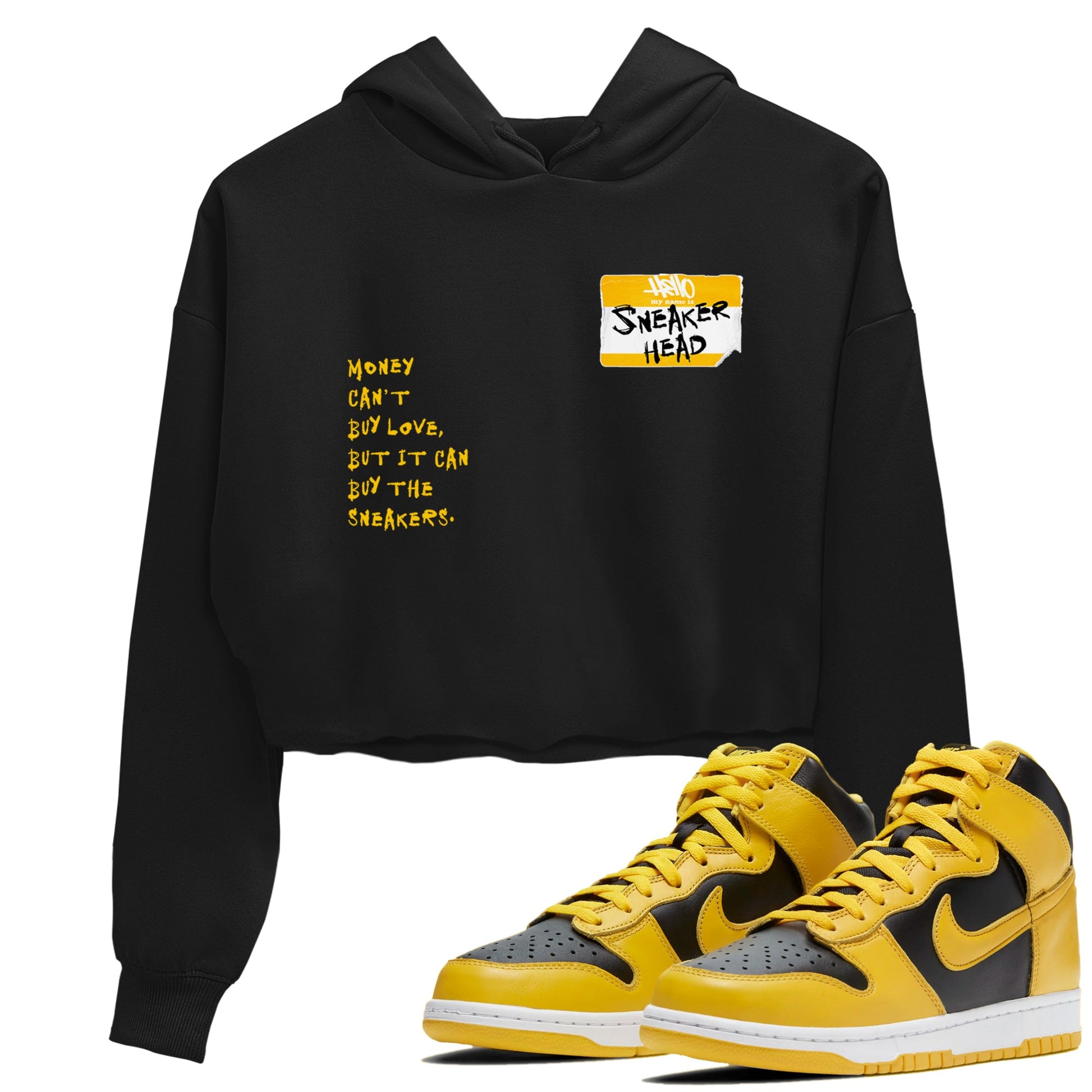 Dunk High Pollen Shirts To Match Jordans Sneakerhead Badge sneaker match tees Dunk High Iowa Tee SNRT Sneaker Release Tees unisex cotton Black 1 Crop Shirts