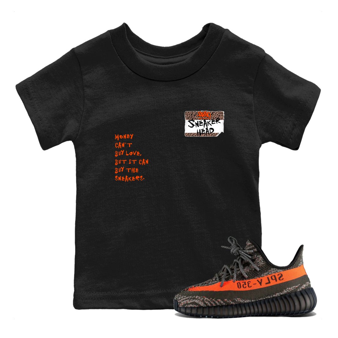 Yeezy 350 Carbon Beluga shirts to match jordans Sneakerhead Badge sneaker match tees Yeezy 350 Carbon Beluga match shoes to clothes SNRT Sneaker Tees Youth Baby Black 1 tee