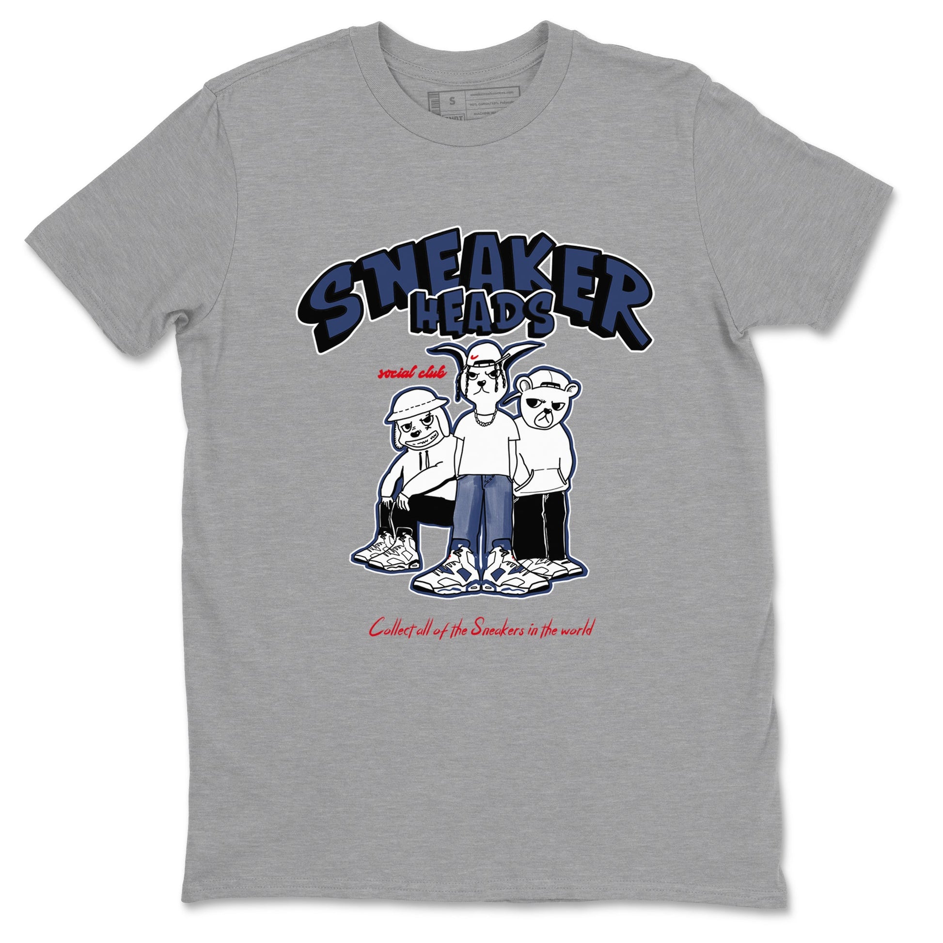 6s Olympic shirts to match jordans Sneakerheads Social Club sneaker match tees Air Jordan 6 Olympic SNRT Sneaker Tees streetwear brand Heather Grey 2 unisex cotton tee