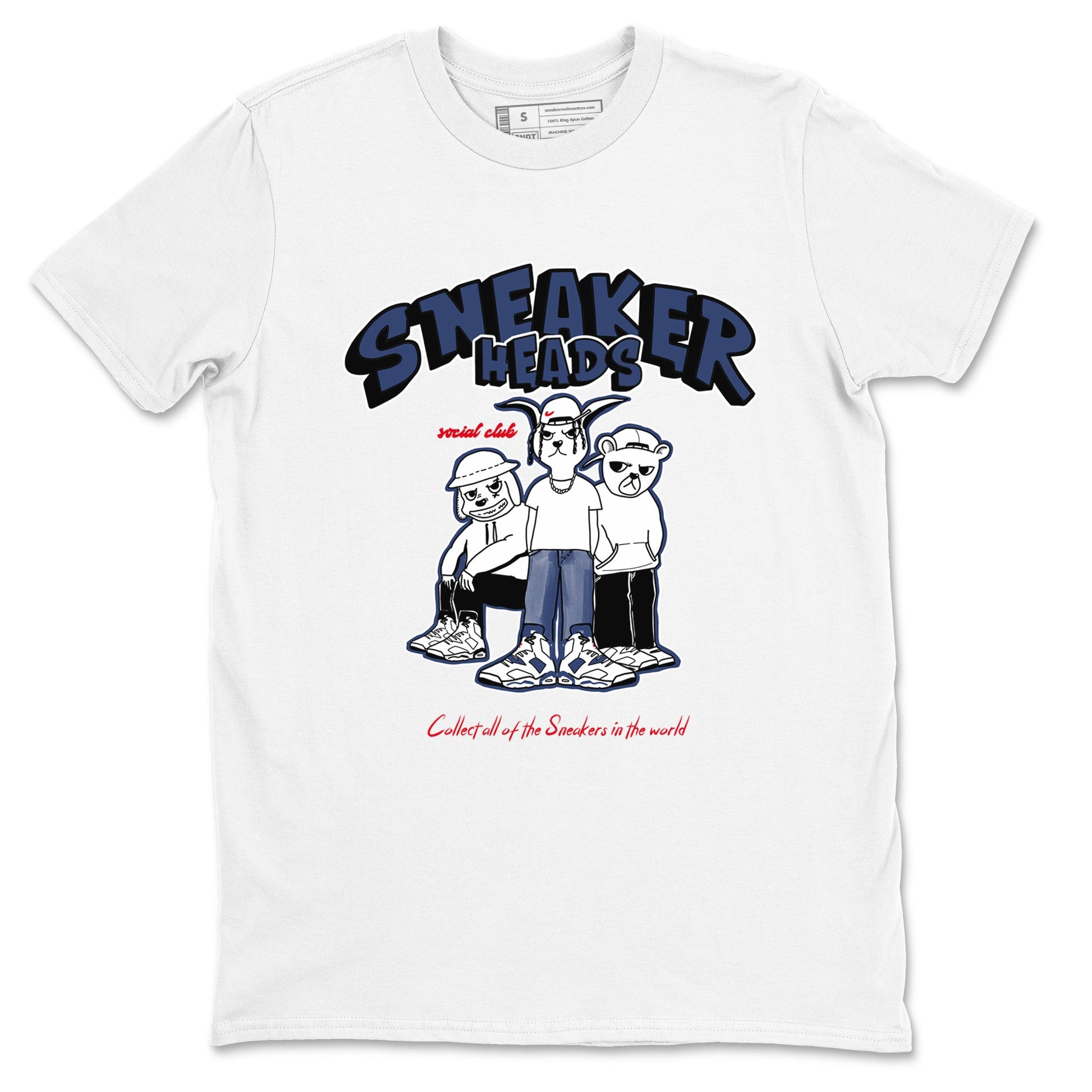 6s Olympic shirts to match jordans Sneakerheads Social Club sneaker match tees Air Jordan 6 Olympic SNRT Sneaker Tees streetwear brand White 2 unisex cotton tee