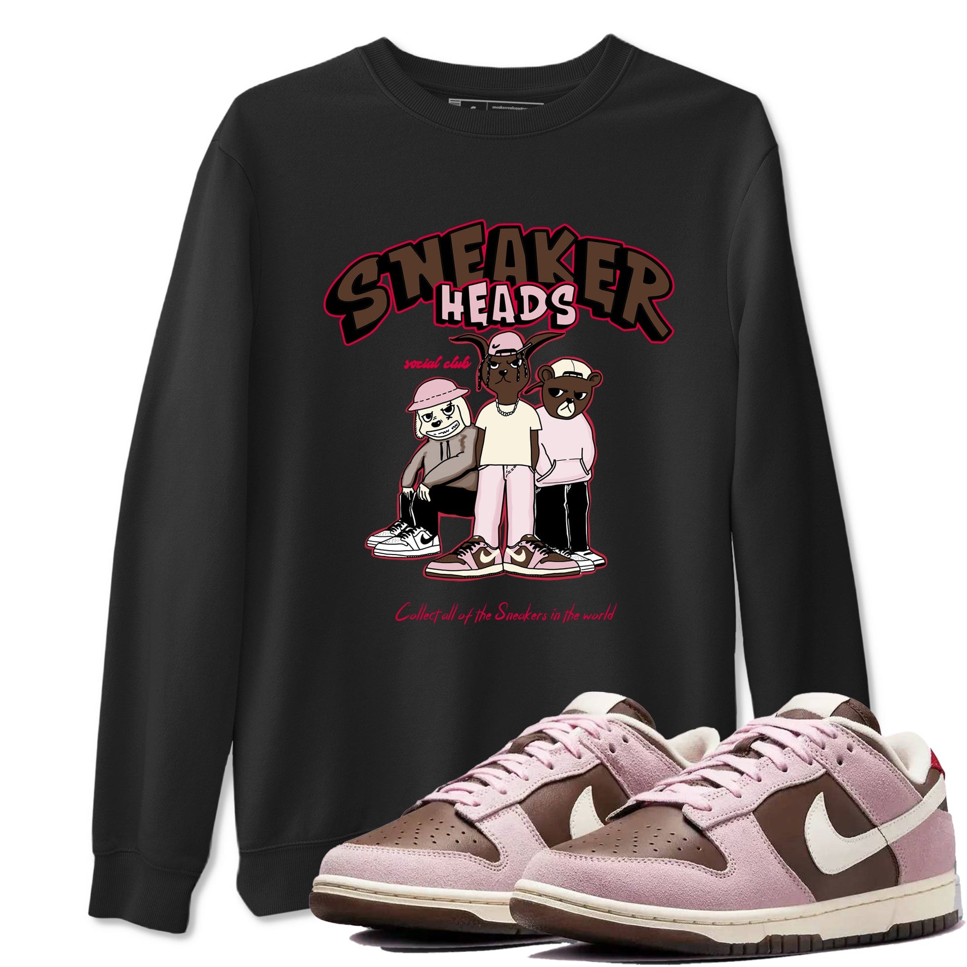 Dunk Cacao Wow And Pink Foam shirts to match jordans Sneakerheads Social Club sneaker match tees Dunk Cacao Wow And Pink Foam SNRT Sneaker Tees streetwear brand Black 1 unisex cotton tee