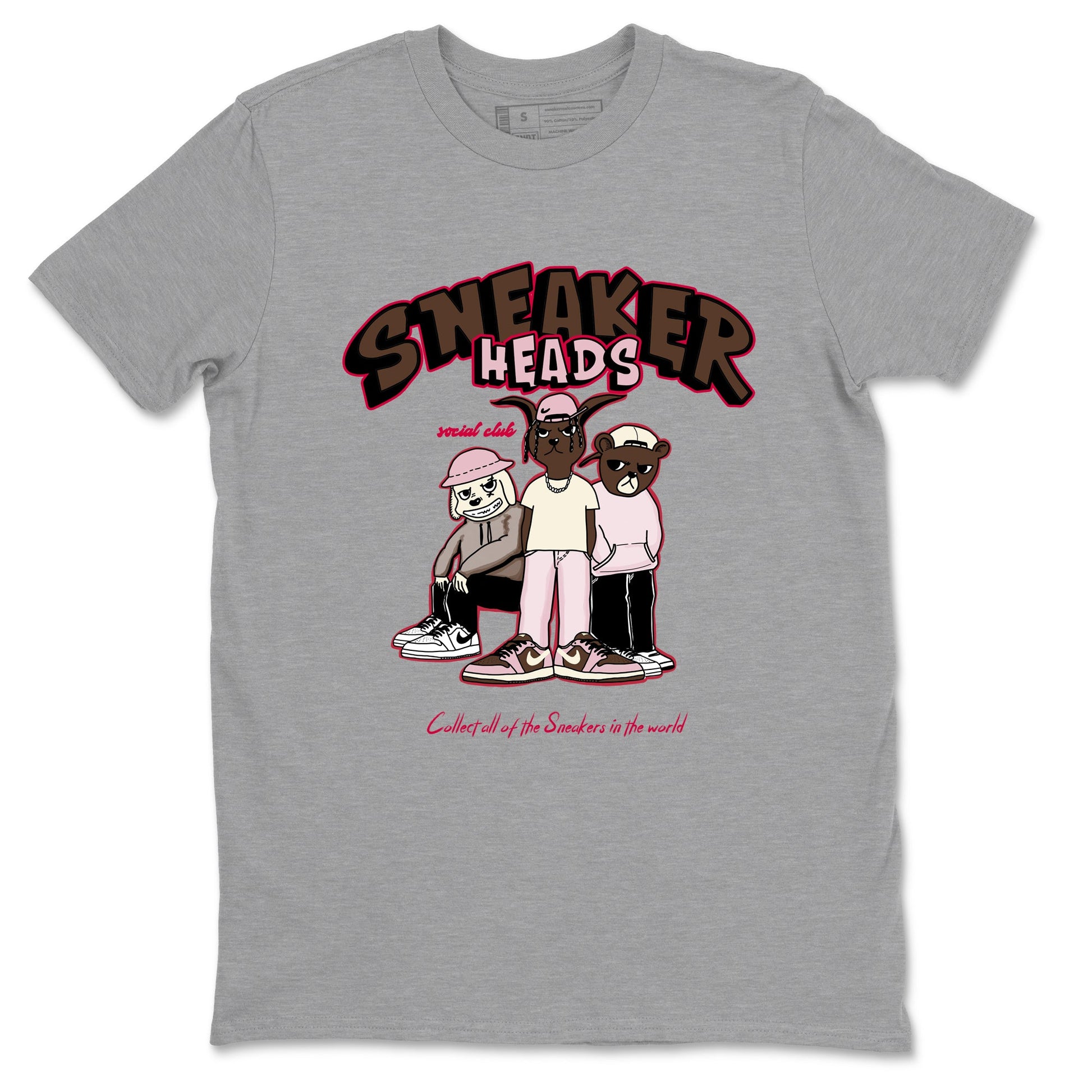 Dunk Cacao Wow And Pink Foam shirts to match jordans Sneakerheads Social Club sneaker match tees Dunk Cacao Wow And Pink Foam SNRT Sneaker Tees streetwear brand Heather Grey 2 unisex cotton tee