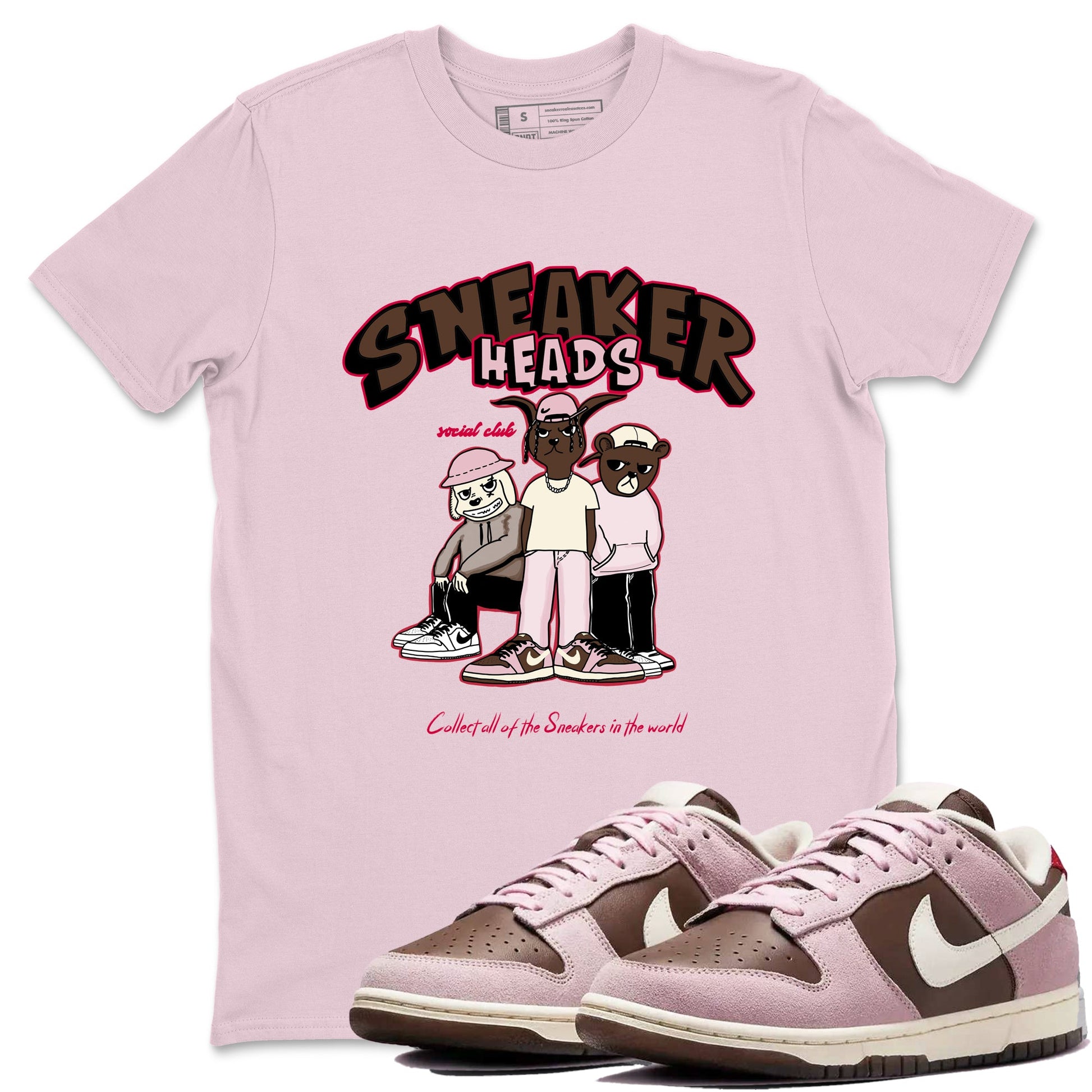 Dunk Cacao Wow And Pink Foam shirts to match jordans Sneakerheads Social Club sneaker match tees Dunk Cacao Wow And Pink Foam SNRT Sneaker Tees streetwear brand Pink 1 unisex cotton tee