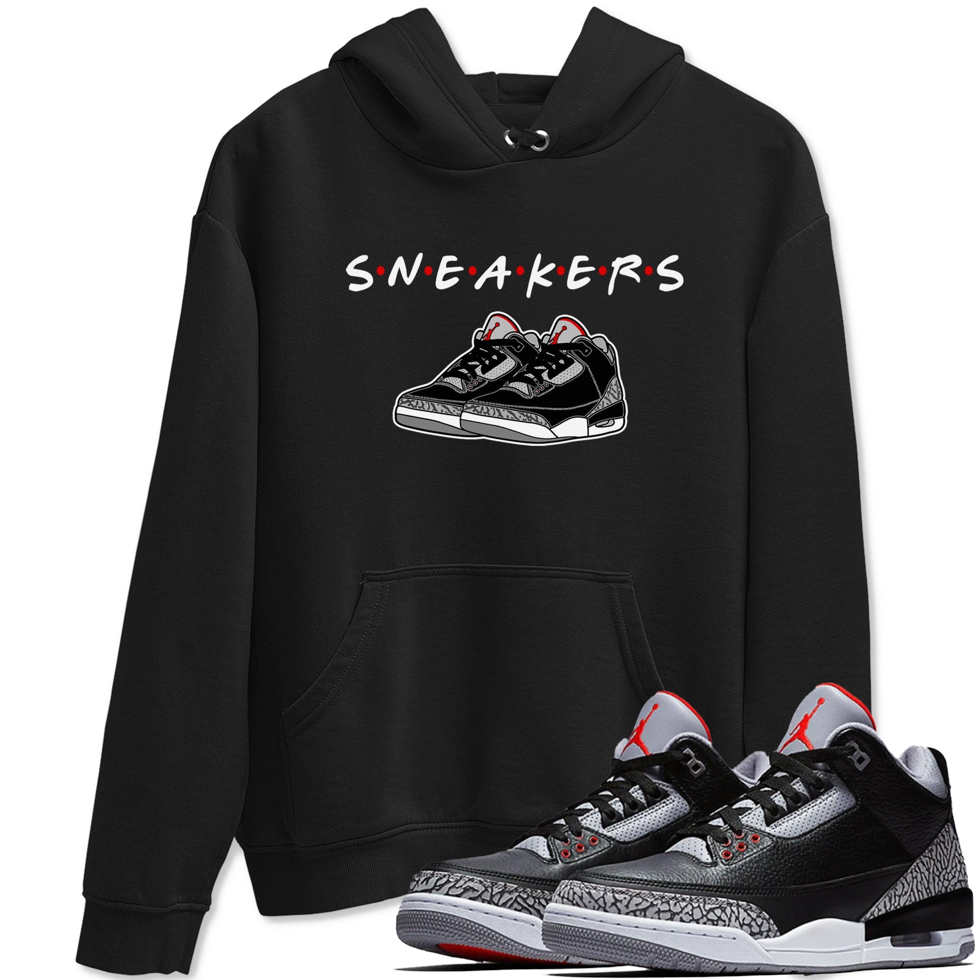 3s Black Cement shirts to match jordans Sneakers sneaker match tees Air Jordan 3 Black Cement SNRT Sneaker Release Tees unisex cotton Black 1 crew neck shirts