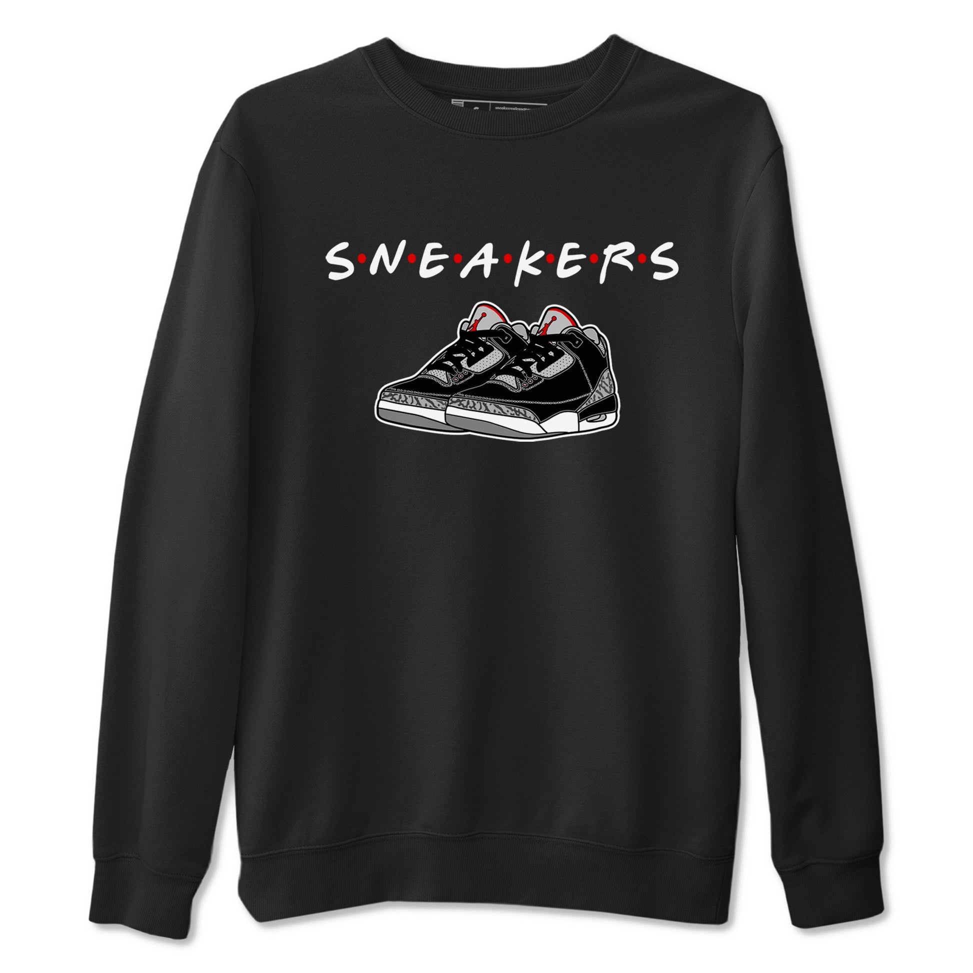 3s Black Cement shirts to match jordans Sneakers sneaker match tees Air Jordan 3 Black Cement SNRT Sneaker Release Tees unisex cotton Black 2 crew neck shirts