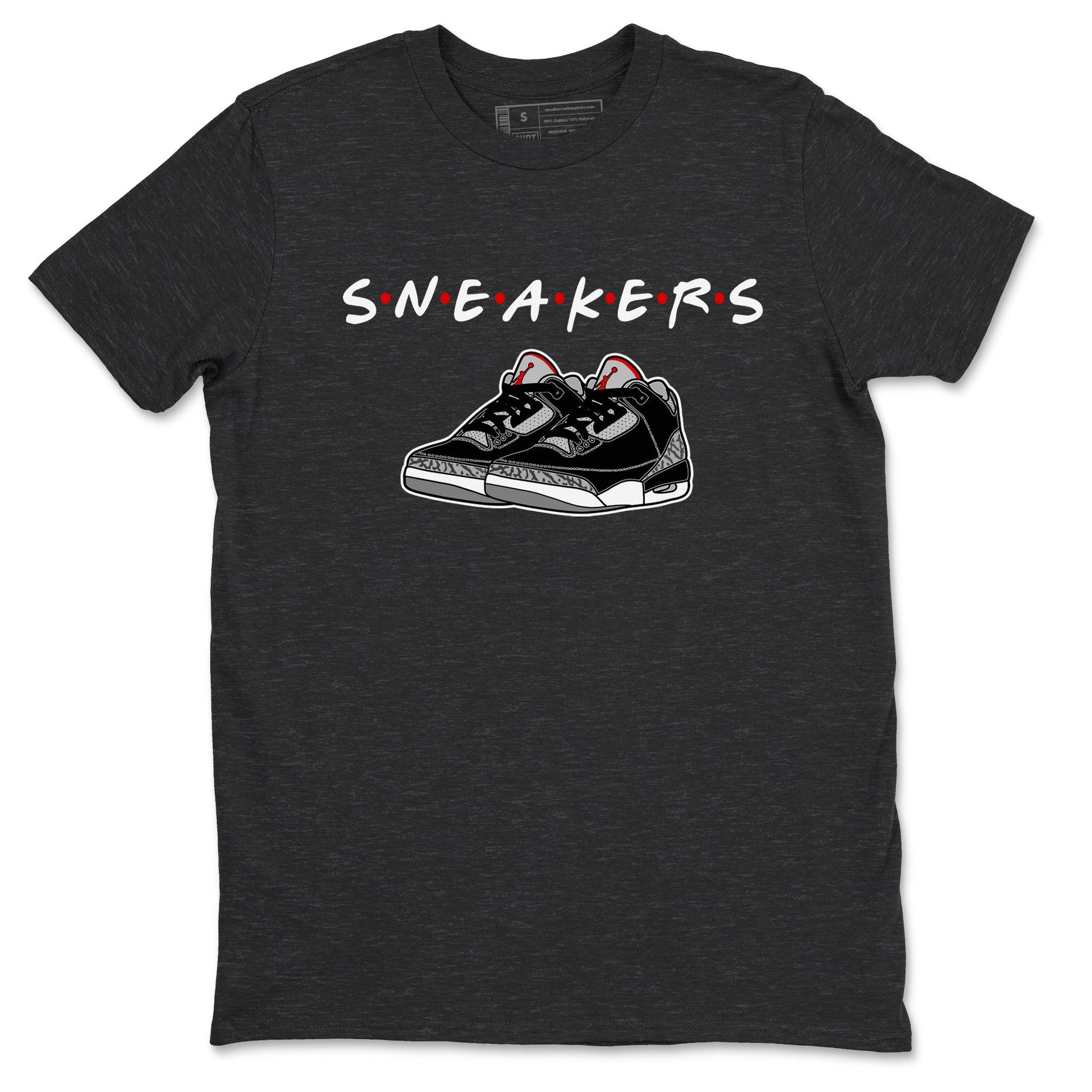3s Black Cement shirts to match jordans Sneakers sneaker match tees Air Jordan 3 Black Cement SNRT Sneaker Release Tees unisex cotton Charcoal Heather 2 crew neck shirts