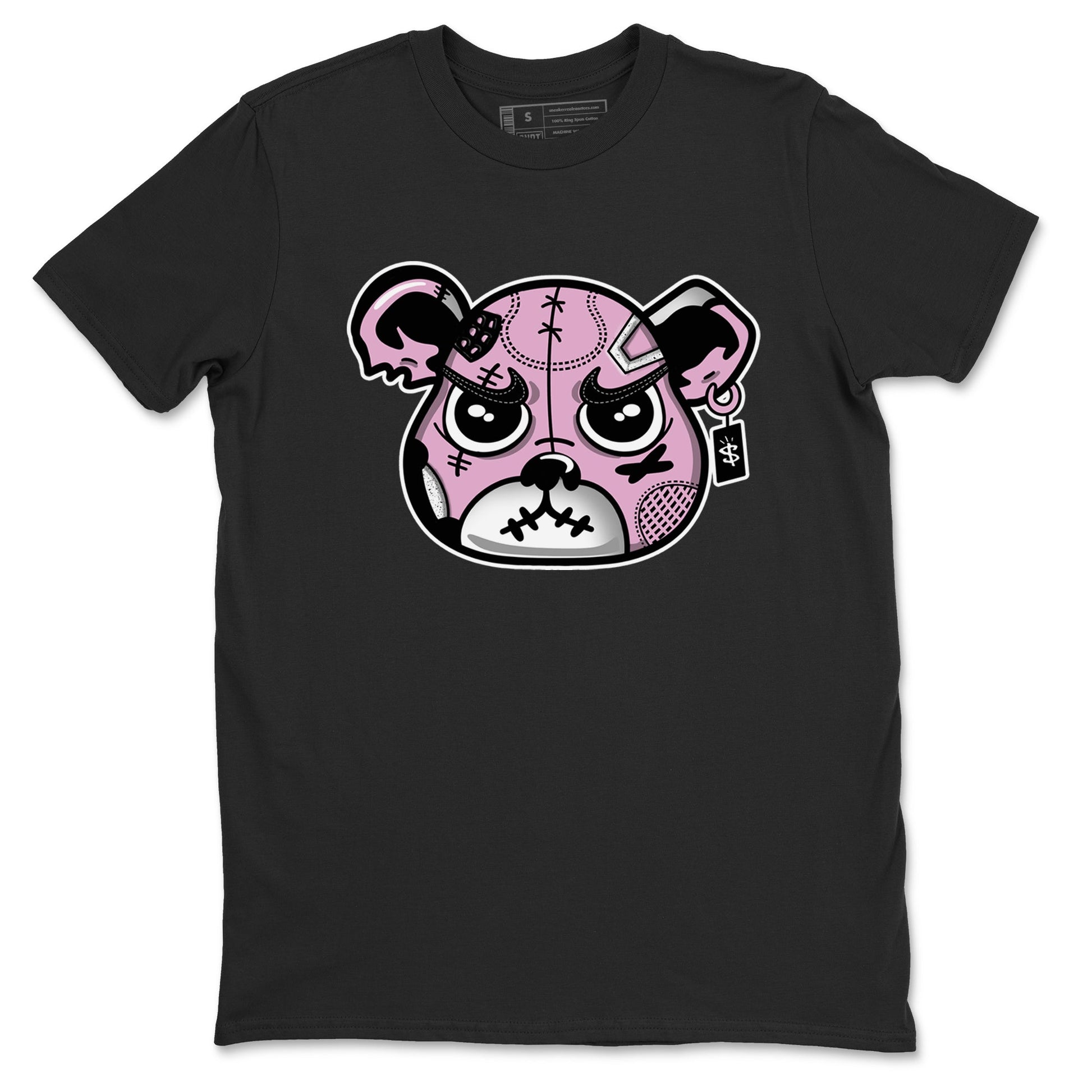 4s Retro Orchid shirts to match jordans Sneakers Bear Face sneaker match tees Air Jordan 4 WMNS Orchid match shoes to clothes SNRT Sneaker Tees unisex cotton Black 2 shirts