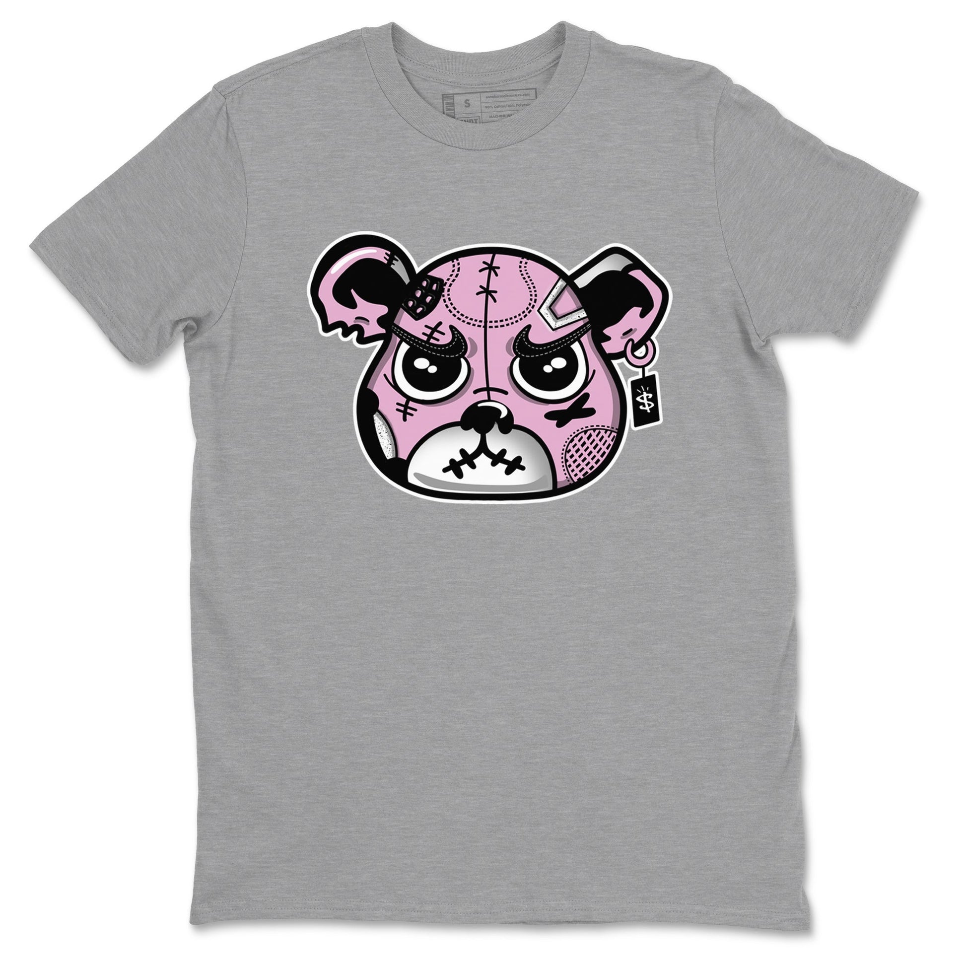 4s Retro Orchid shirts to match jordans Sneakers Bear Face sneaker match tees Air Jordan 4 WMNS Orchid match shoes to clothes SNRT Sneaker Tees unisex cotton Heather Grey 2 shirts