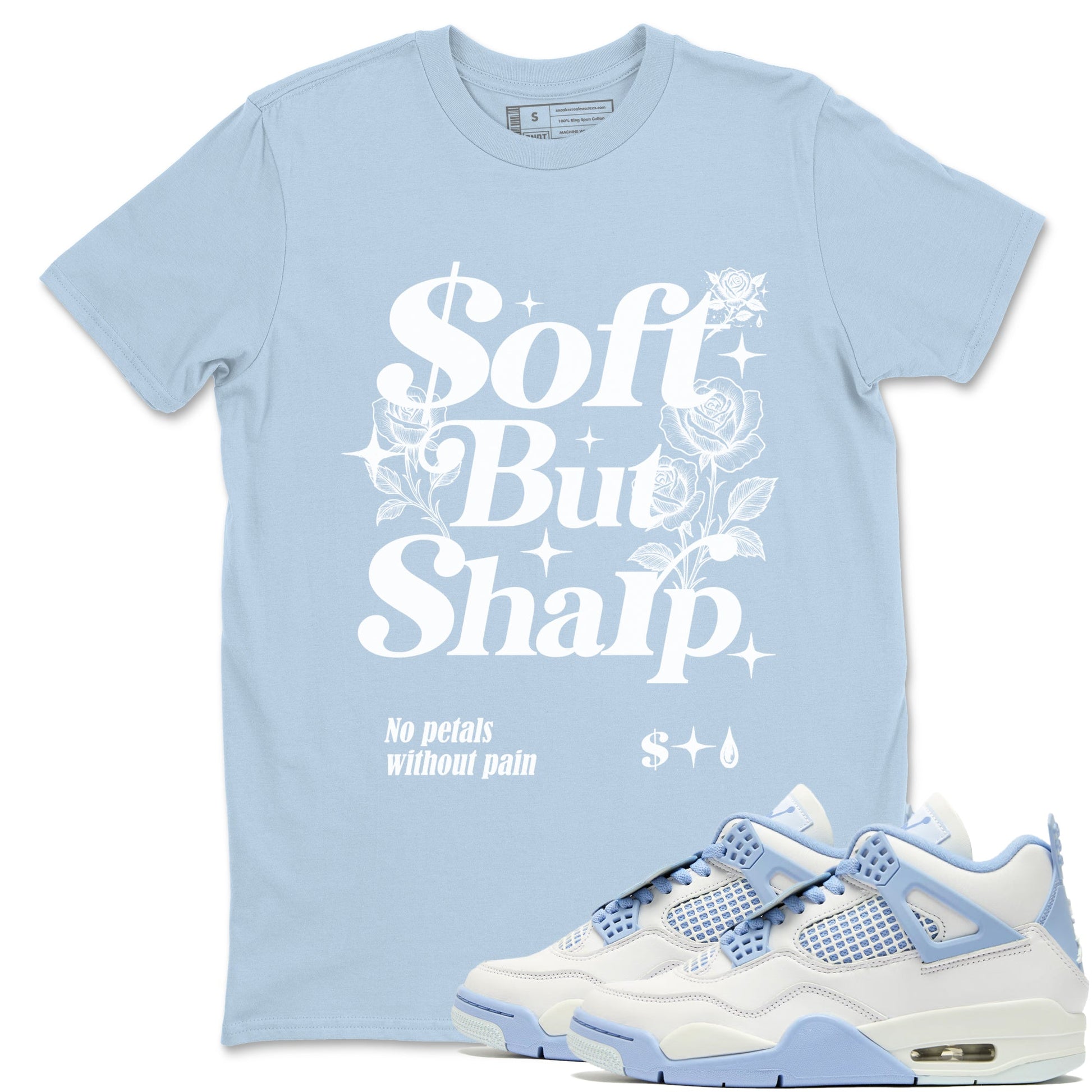4s Forget Me Not shirts to match jordans Soft but Sharp graphic tees Air Jordan 4 Forget Me Not match shoes to clothes SNRT Sneaker Tees unisex cotton Carolina Blue 1 shirts