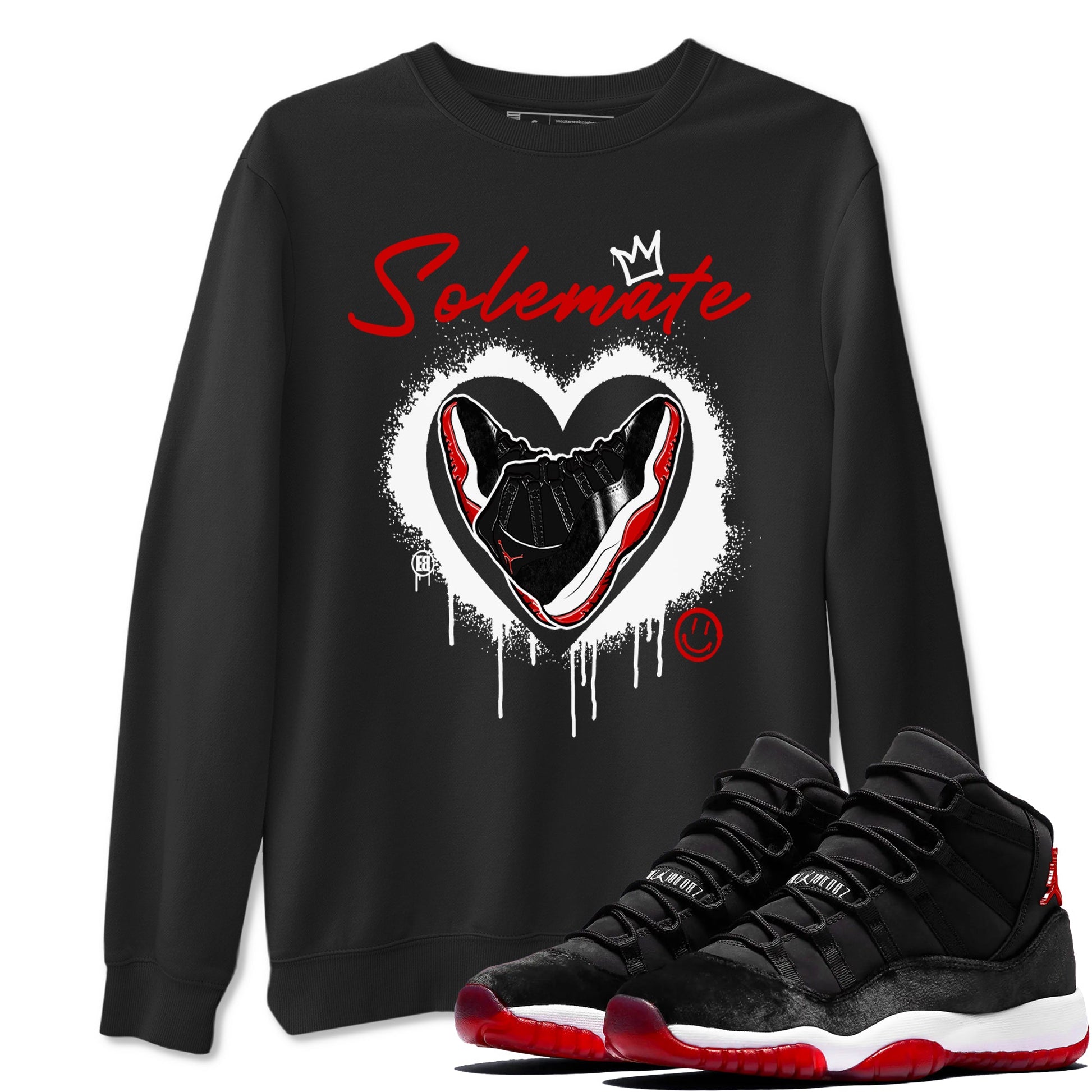 11s Bred Velvet shirts to match jordans Solemate sneaker match tees Air Jordan 11 Bred Velvet match shoes to clothes SNRT Sneaker Tees unisex cotton Black 1 shirts