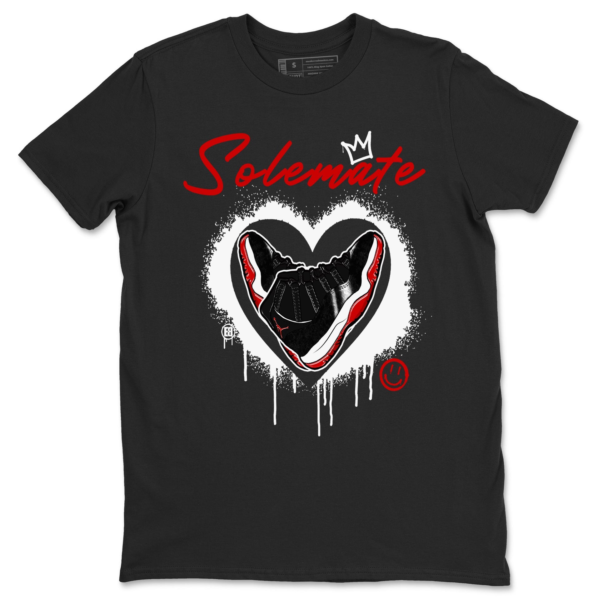 11s Bred Velvet shirts to match jordans Solemate sneaker match tees Air Jordan 11 Bred Velvet match shoes to clothes SNRT Sneaker Tees unisex cotton Black 2 shirts