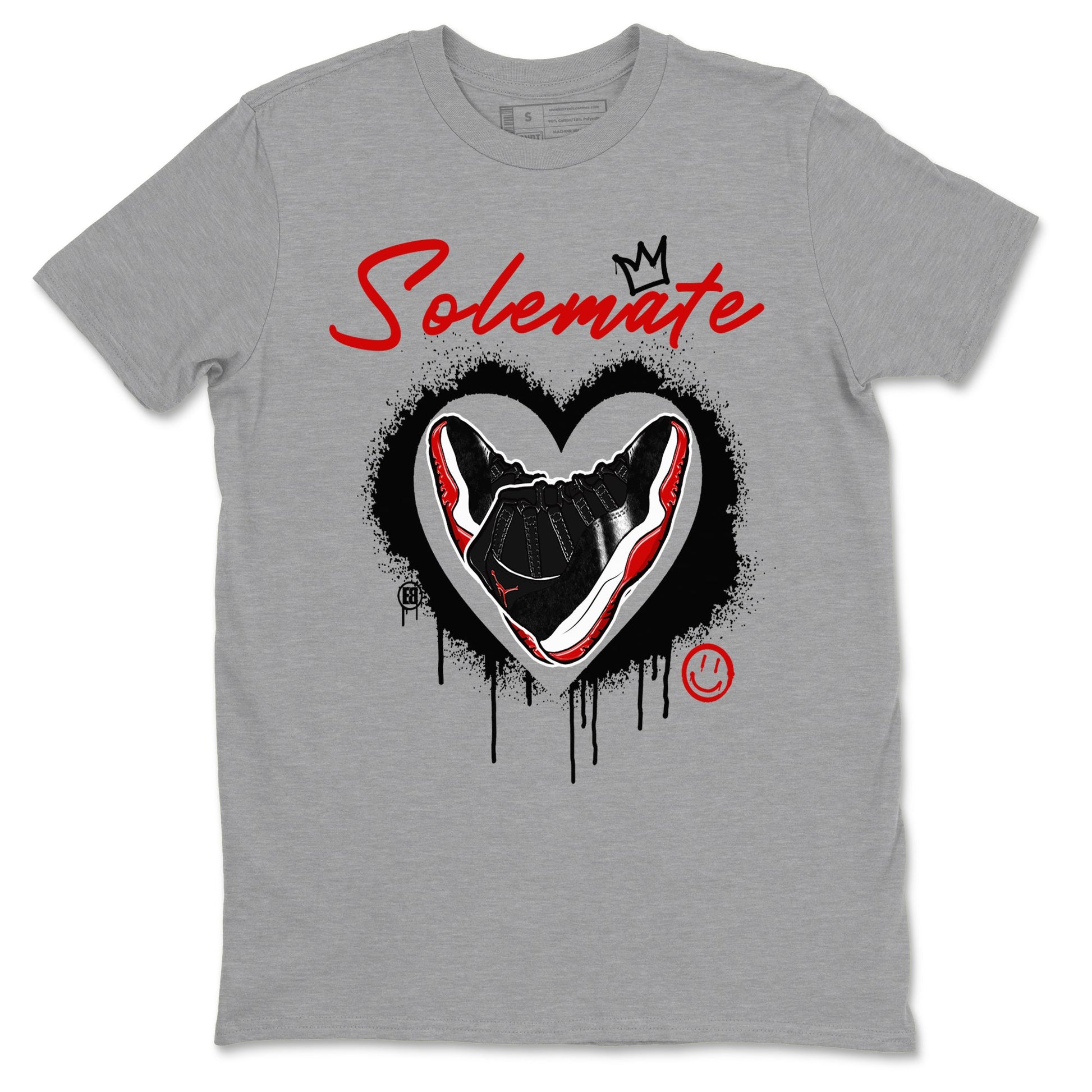11s Bred Velvet shirts to match jordans Solemate sneaker match tees Air Jordan 11 Bred Velvet match shoes to clothes SNRT Sneaker Tees unisex cotton Heather Grey 2 shirts