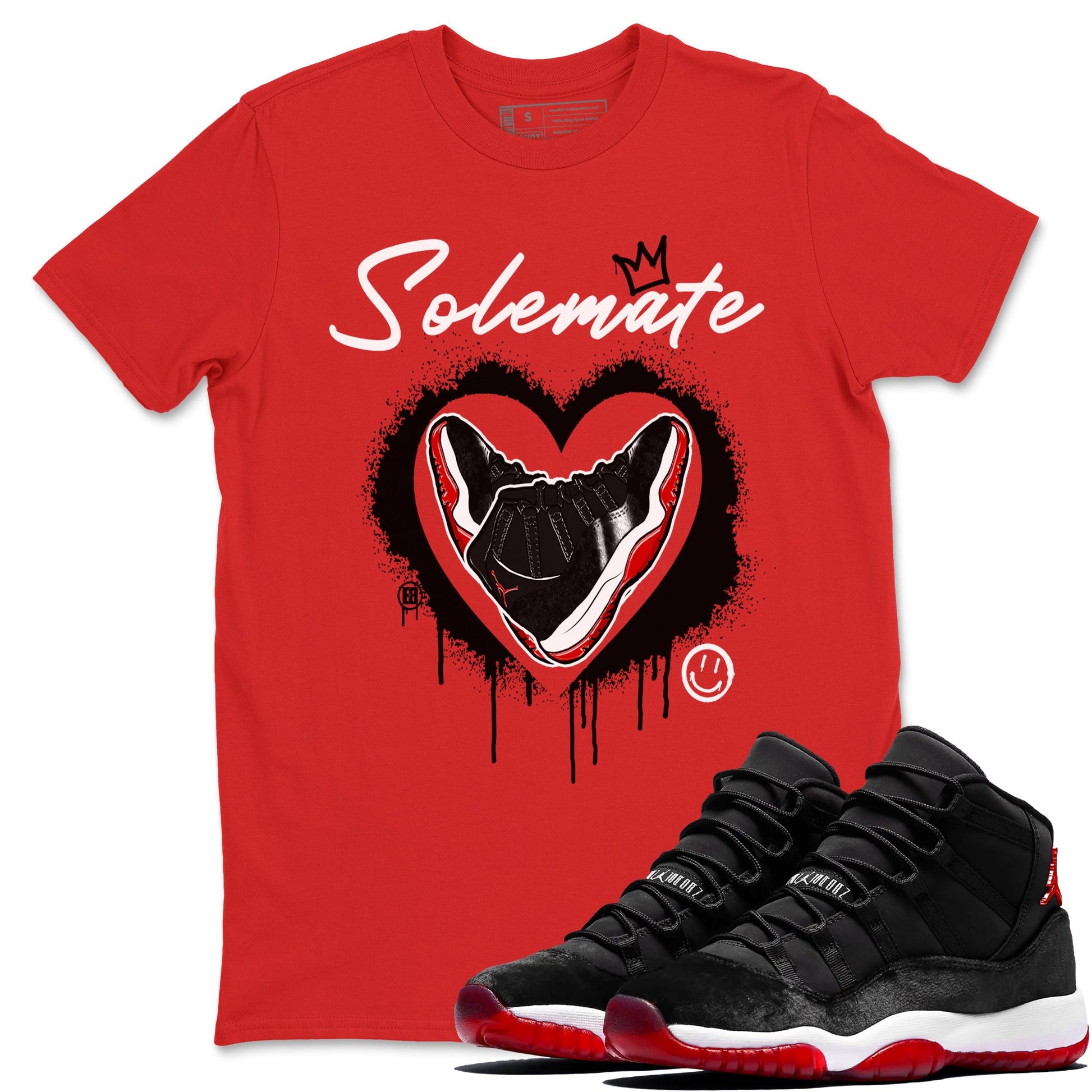 11s Bred Velvet shirts to match jordans Solemate sneaker match tees Air Jordan 11 Bred Velvet match shoes to clothes SNRT Sneaker Tees unisex cotton Red 1 shirts
